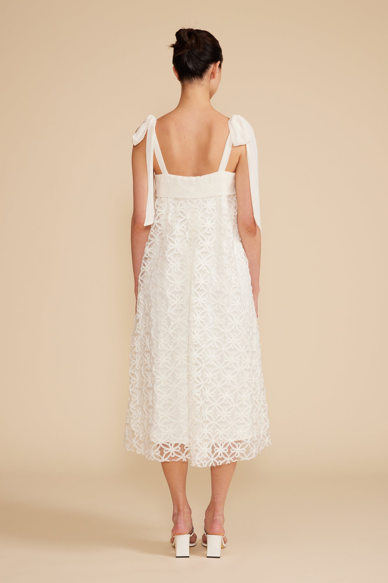 Sabine Bow Detail Dress - Ivory