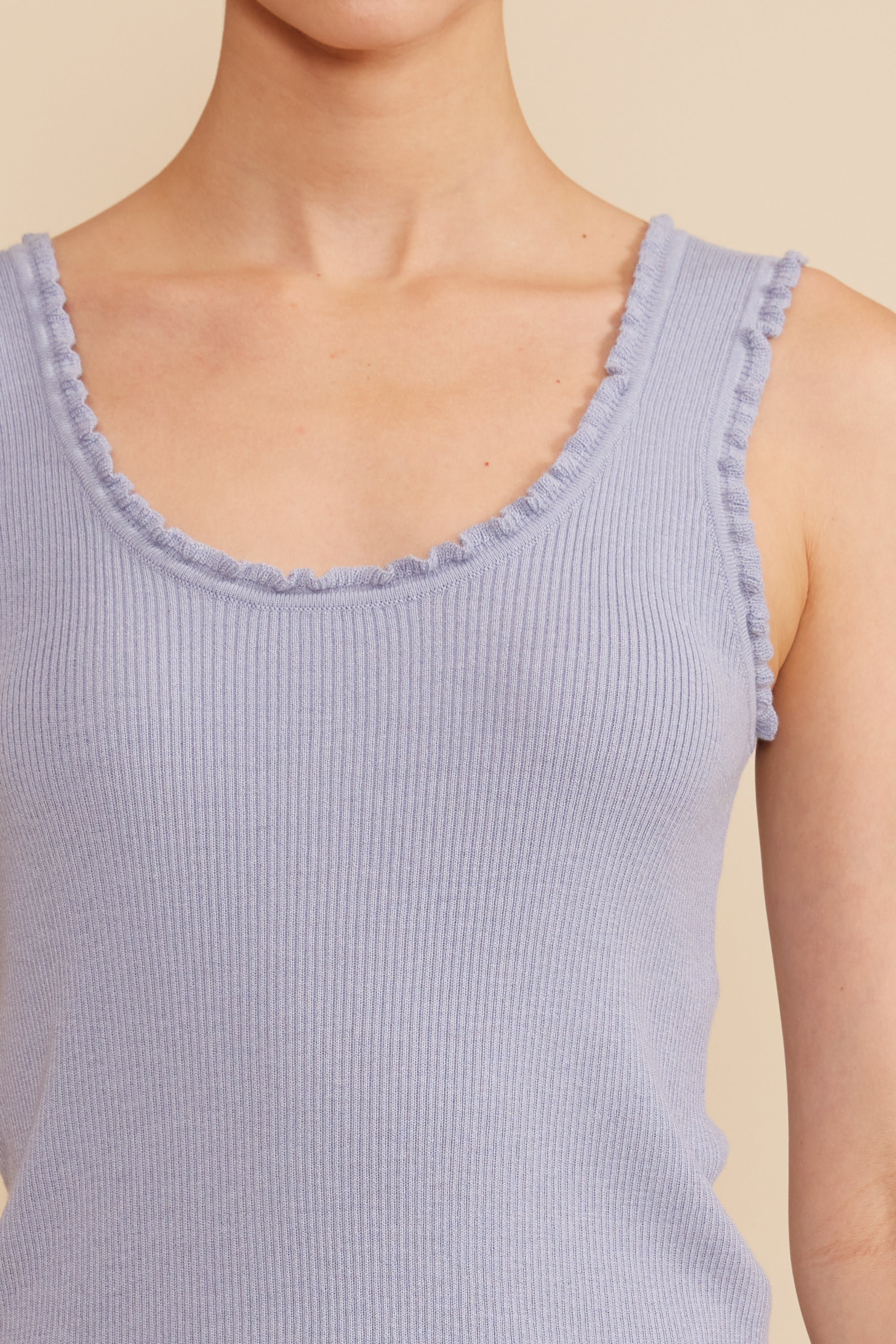 Kaley Ruffle Tank - Blue
