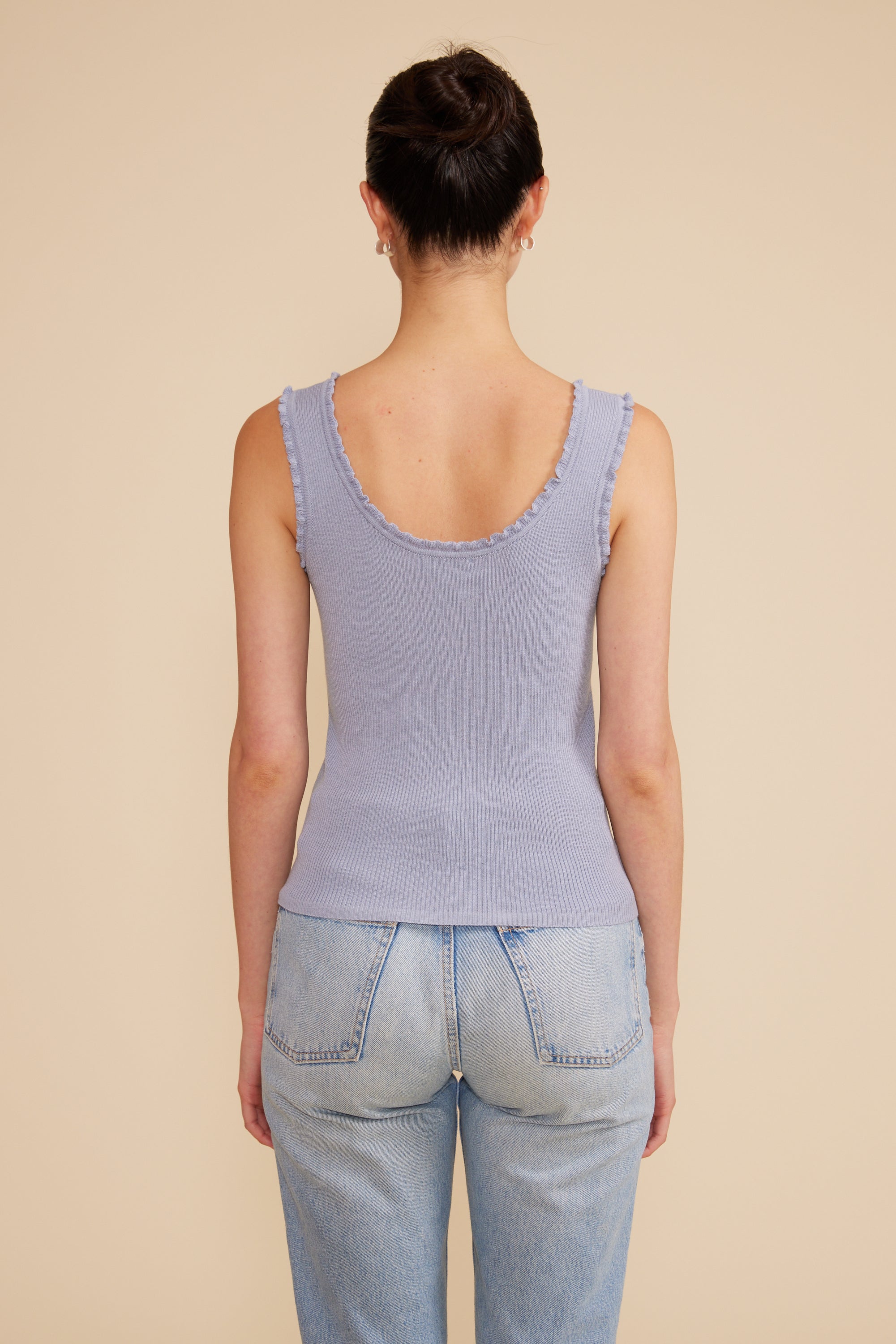 Kaley Ruffle Tank - Blue