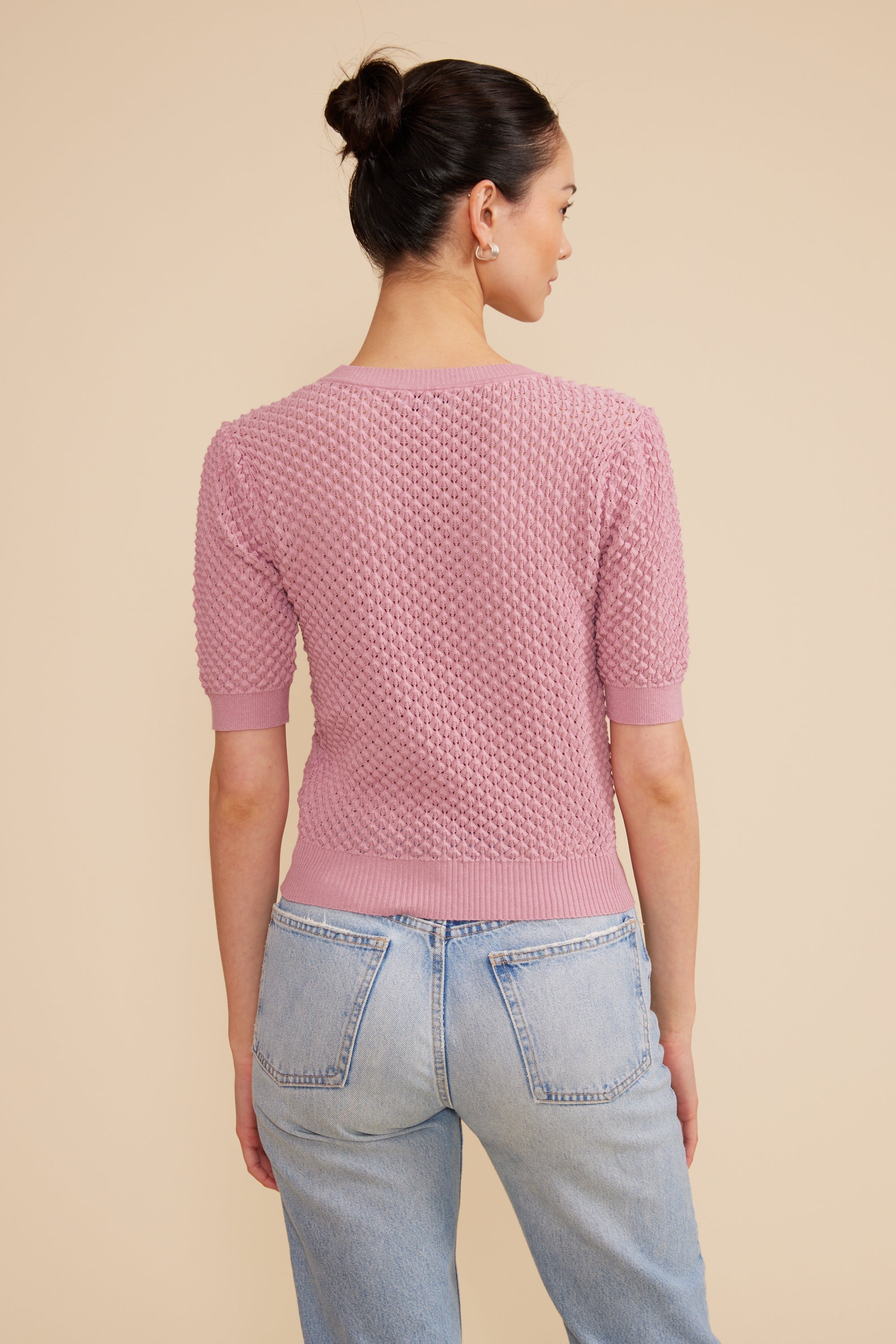 Elise Knit Top - Rose Pink