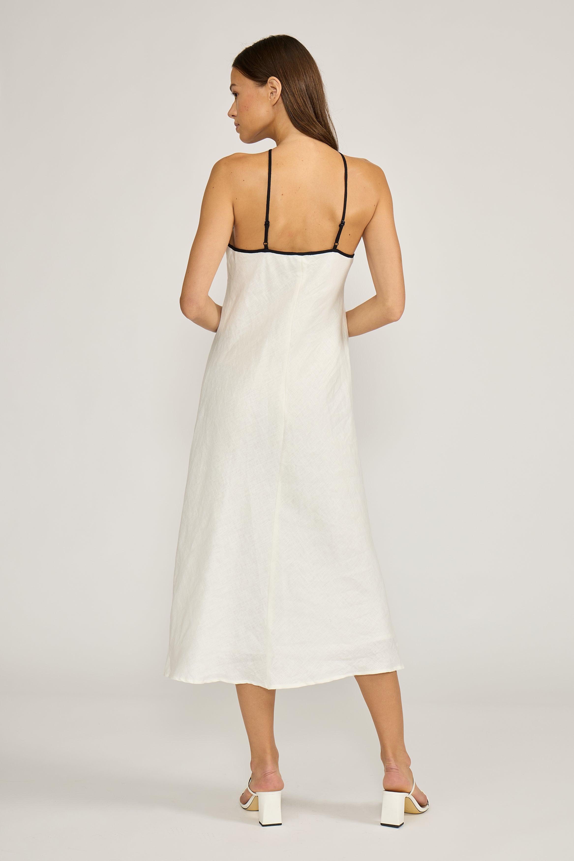Grace Midi Dress - White Black