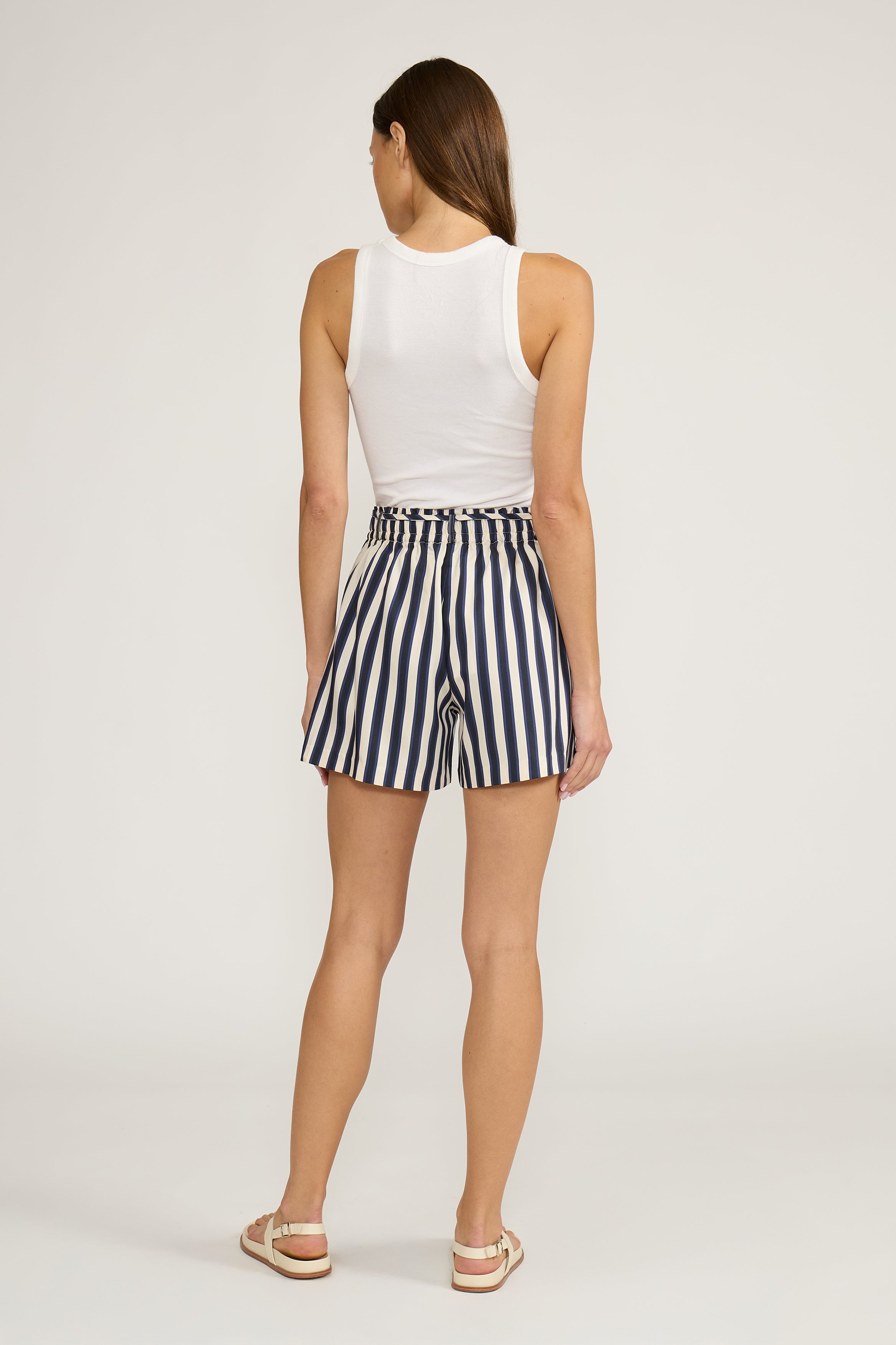 Erin Relaxed Shorts - Navy Stripe