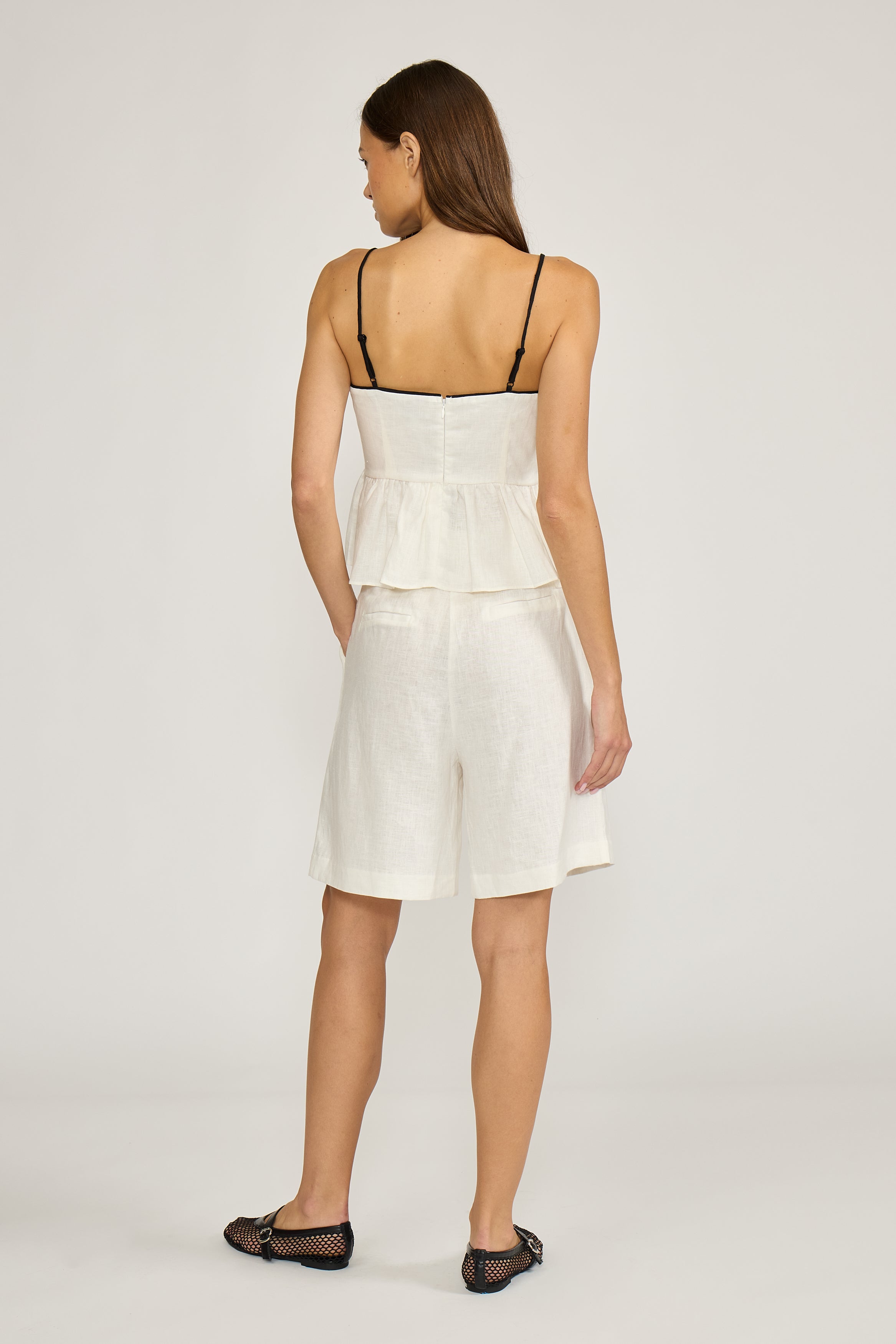 Lottie Relaxed Shorts - White Black
