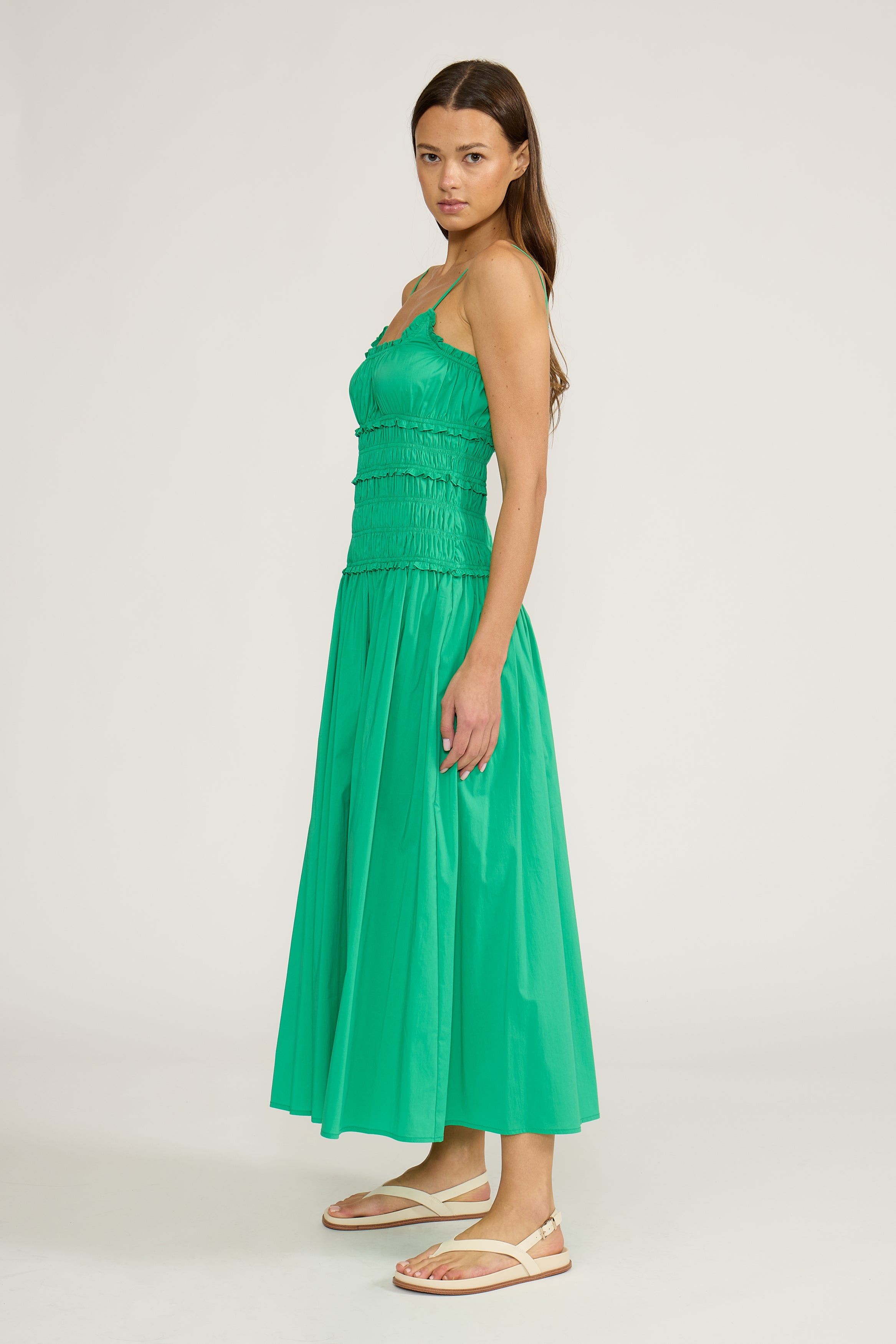 Annette Smocked Dress - Green