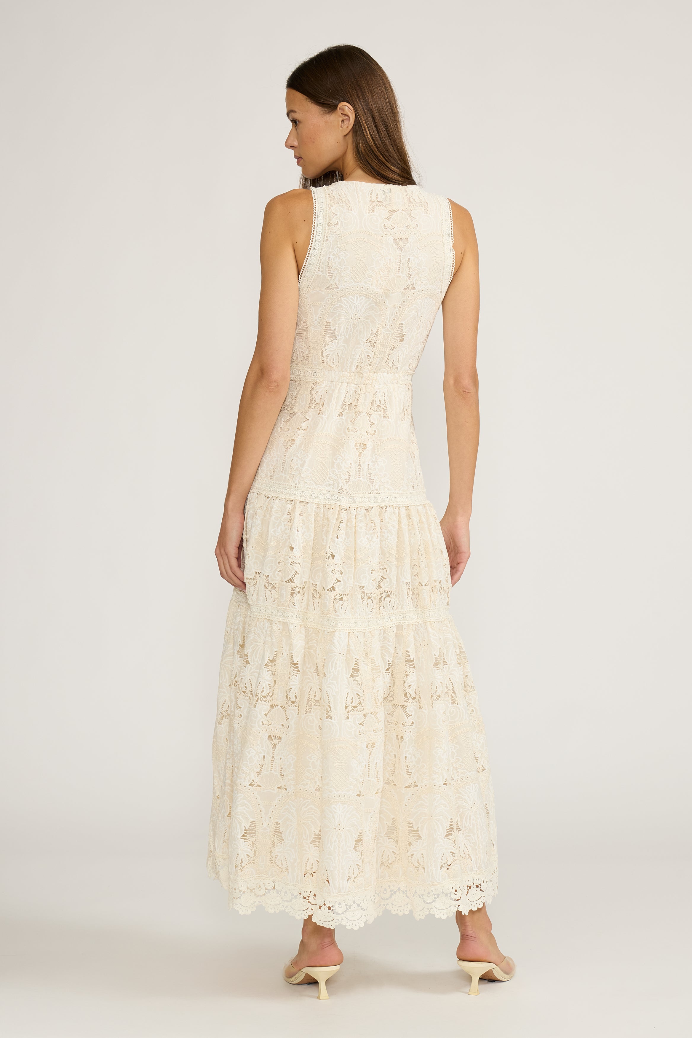 Francia Tiered Dress - Cream