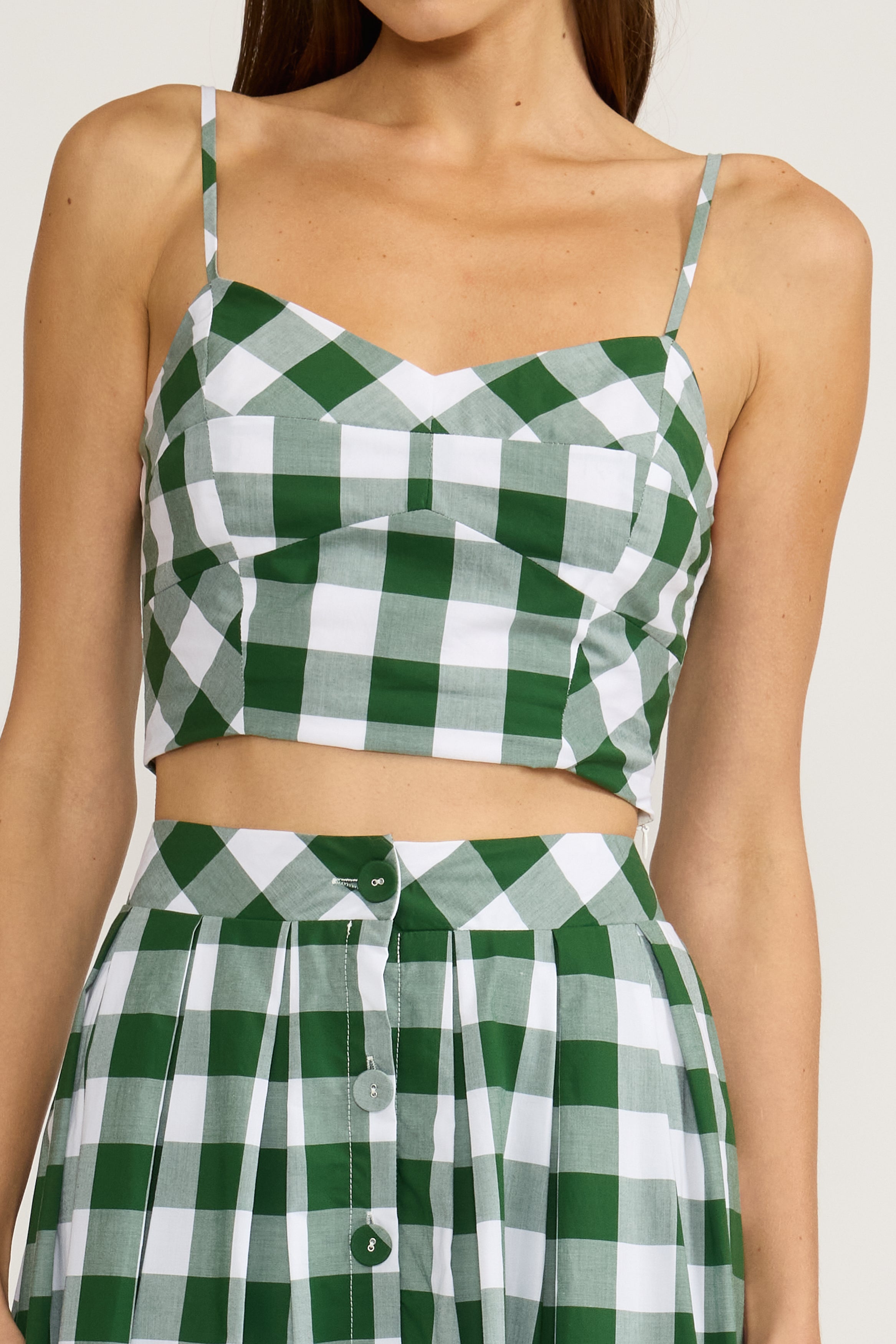 Annie Crop Tank Top - Green