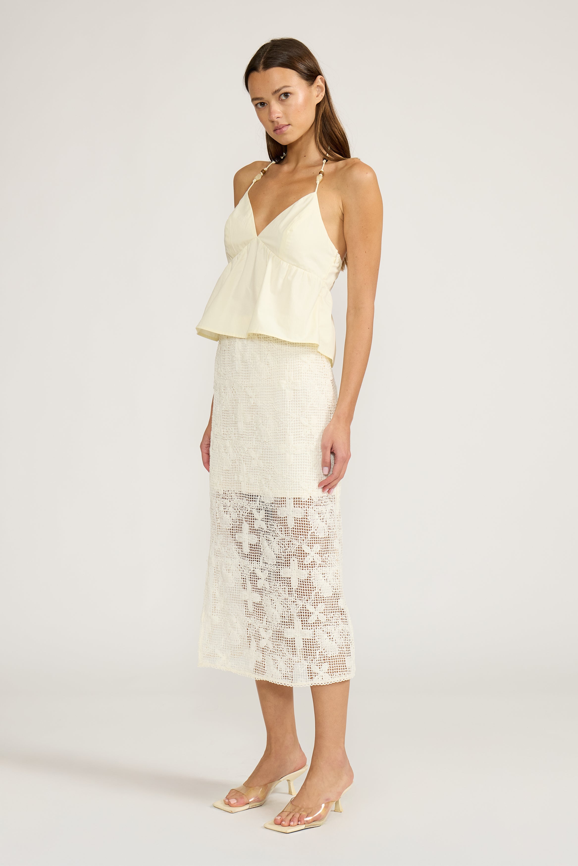 Holly Bead Detail Top - Yellow