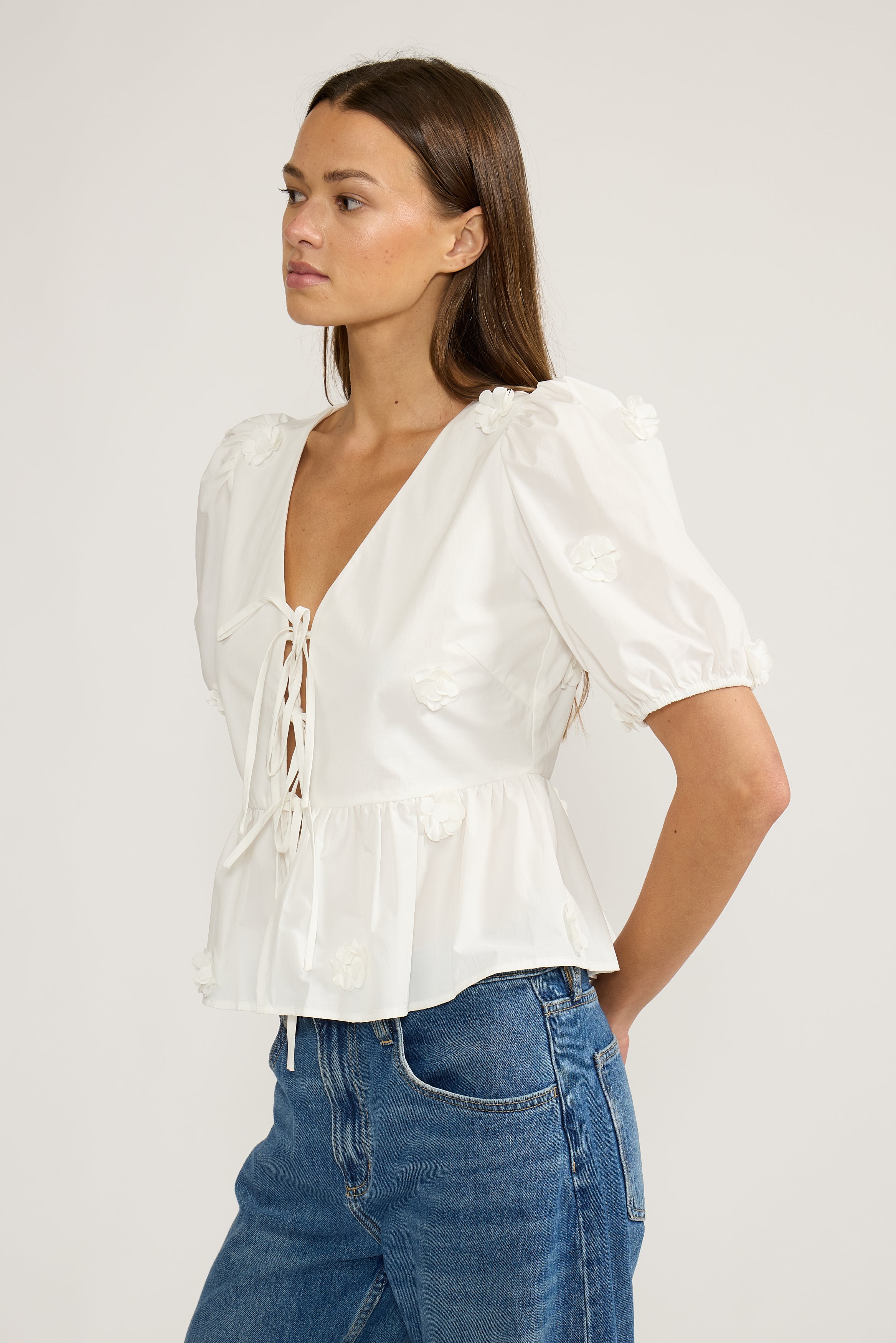 Melanie Tie Top - White