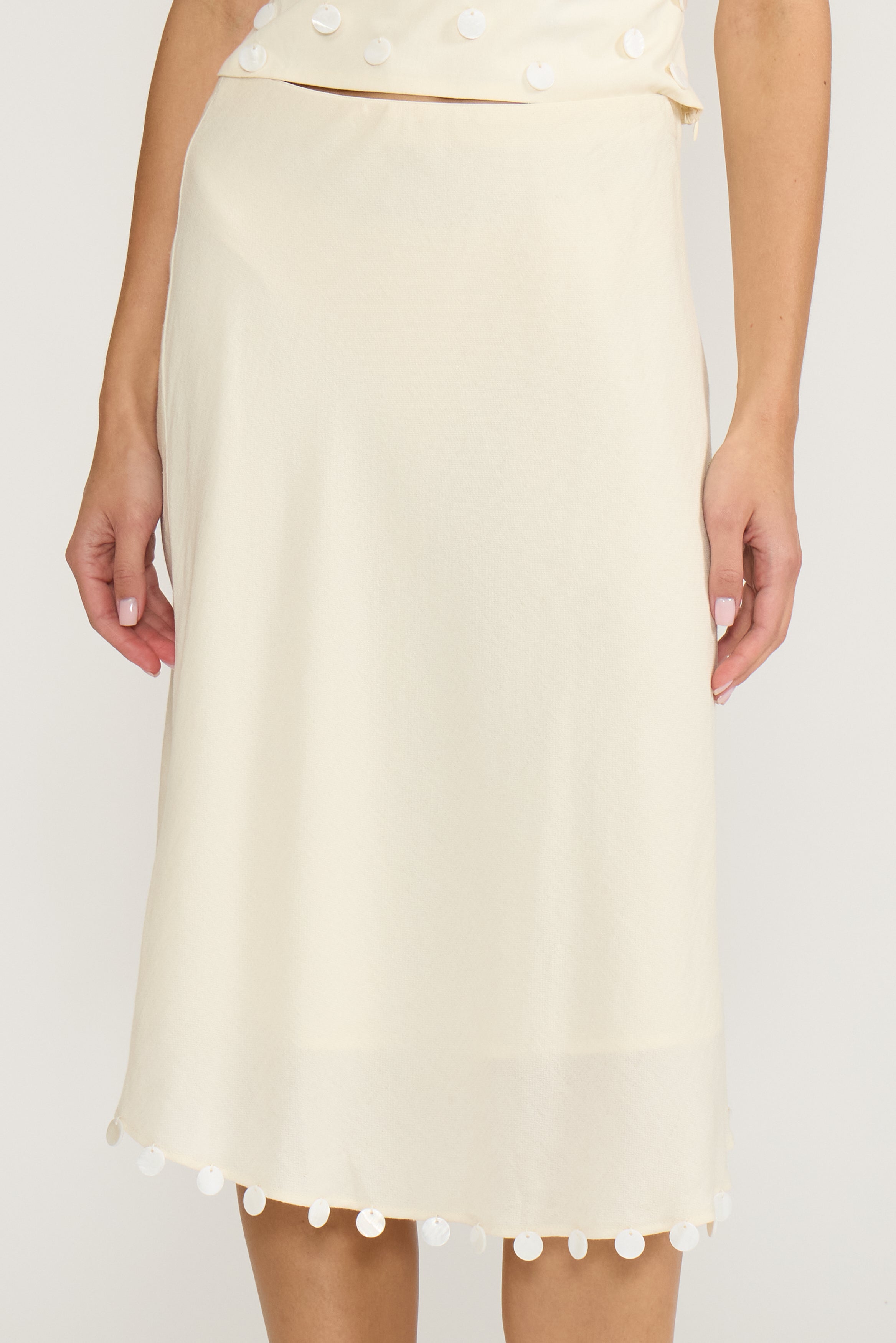 Jada Sequin Detail Skirt - Ivory