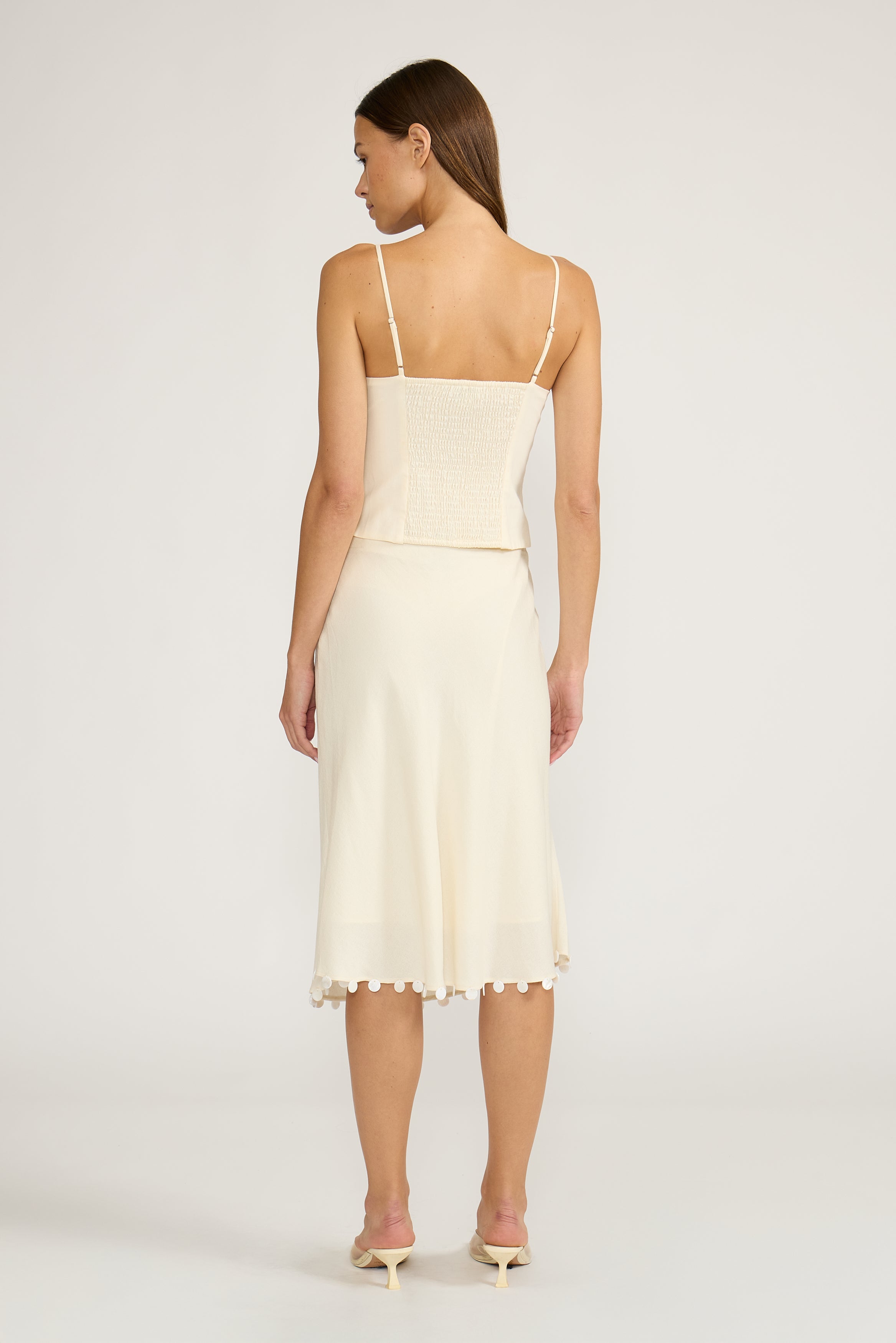 Jada Sequin Detail Skirt - Ivory