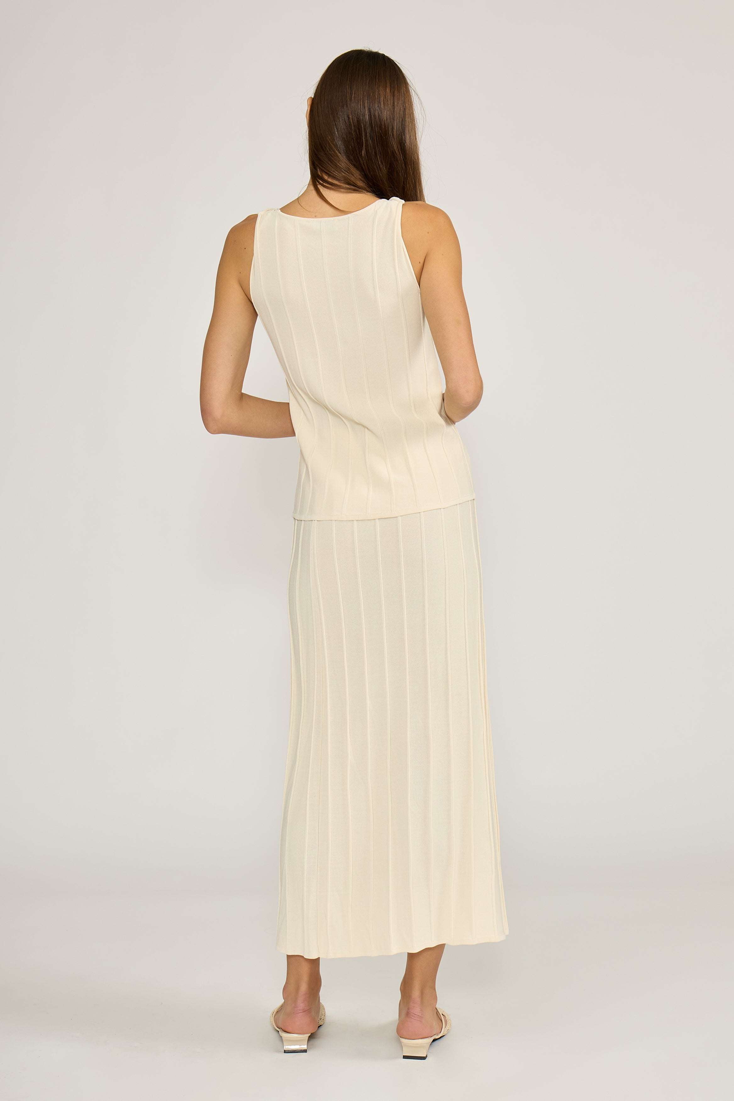 Riley Panel Midi Skirt - Beige