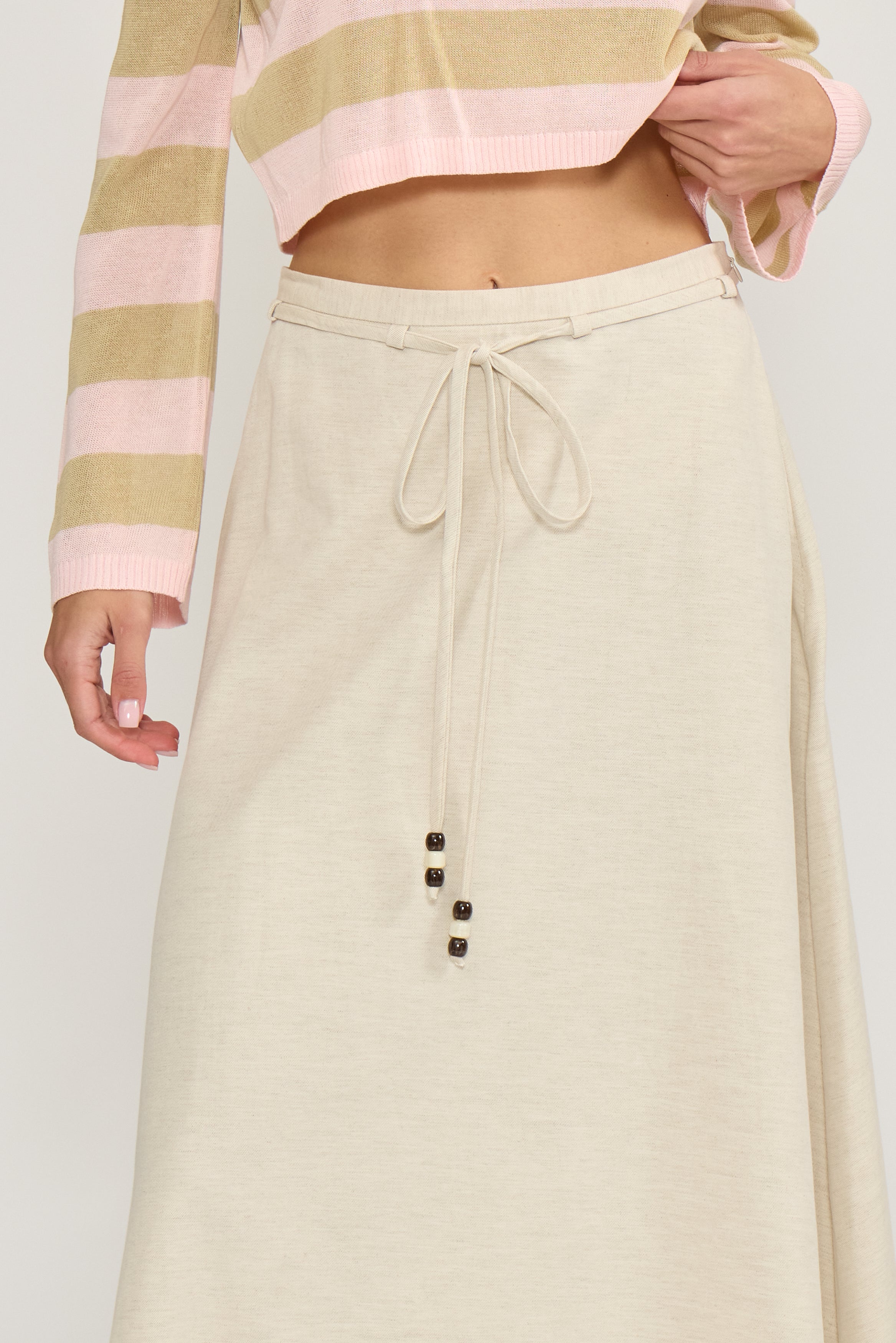 Hayden A-Line Skirt - Beige