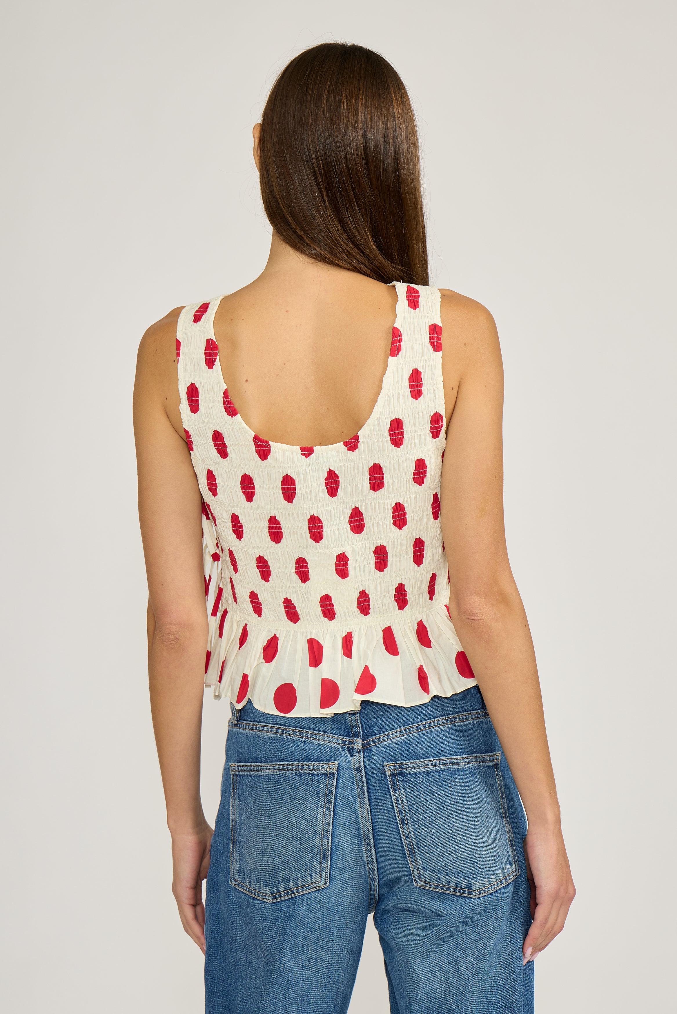 Maeve Polka Dot Top - Red Cream