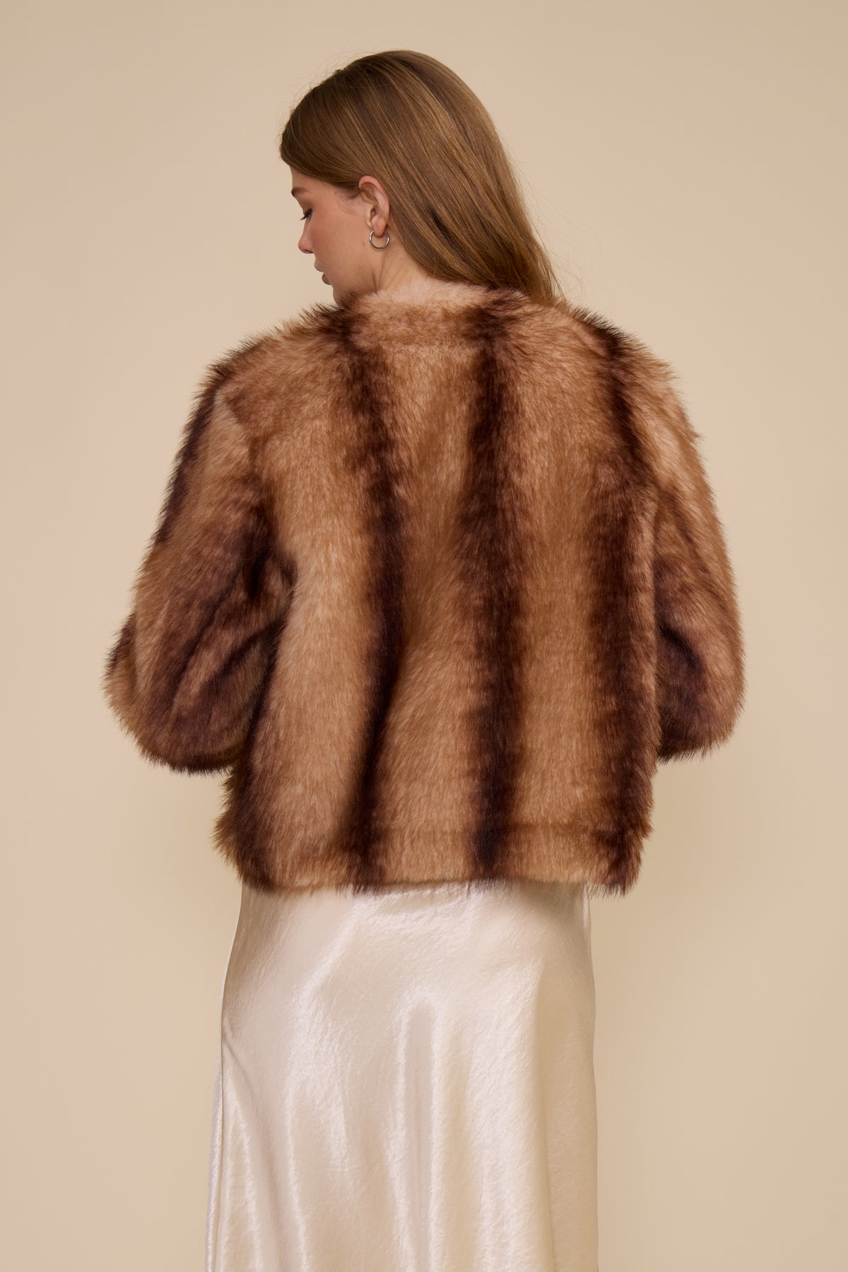 Carrie Faux Fur Jacket - Light Brown