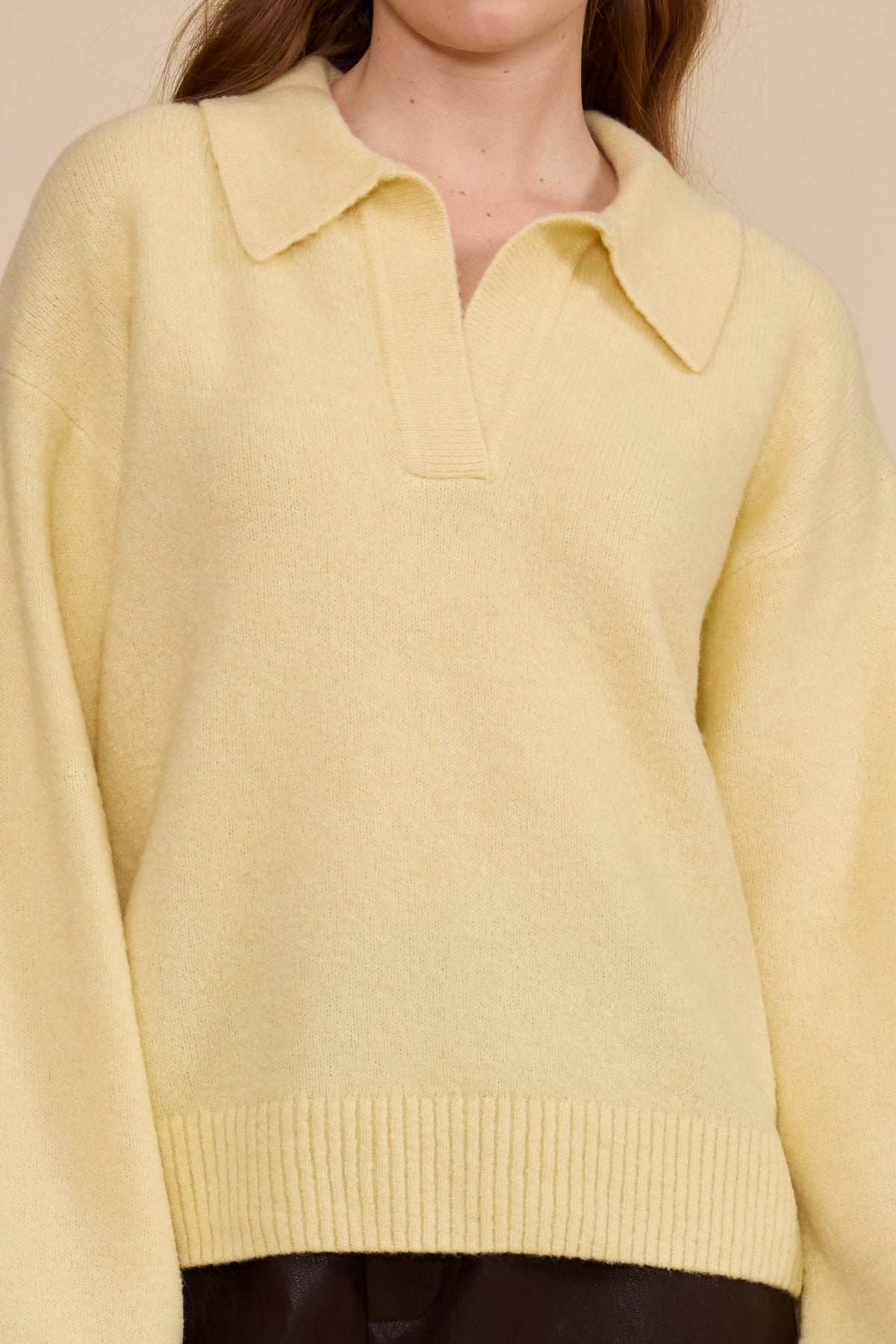 Jill LS Polo Sweater - Buttery