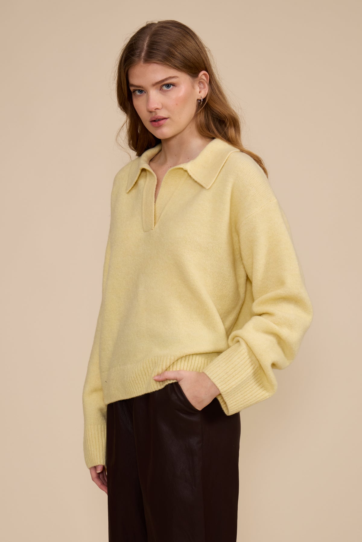 Jill LS Polo Sweater - Buttery