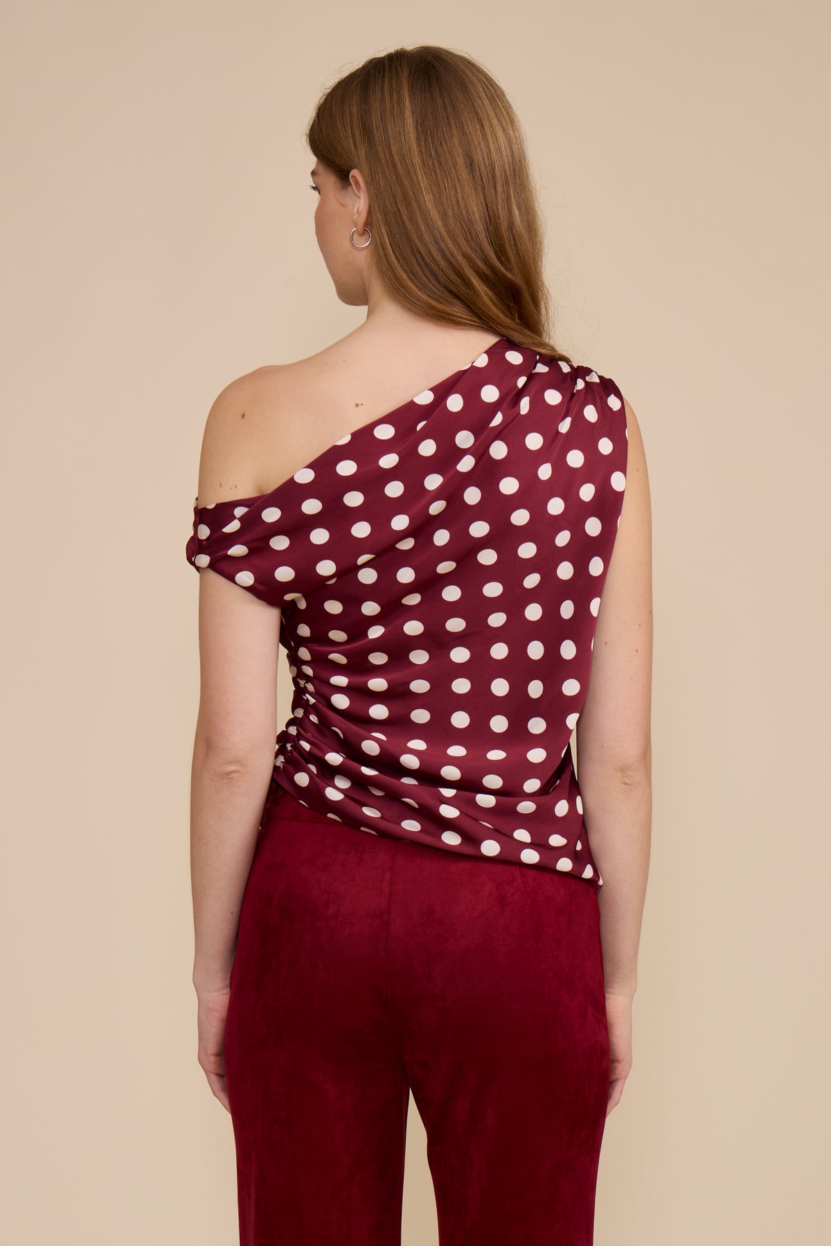 Bobbie Asymmetrical Top - Red Cream