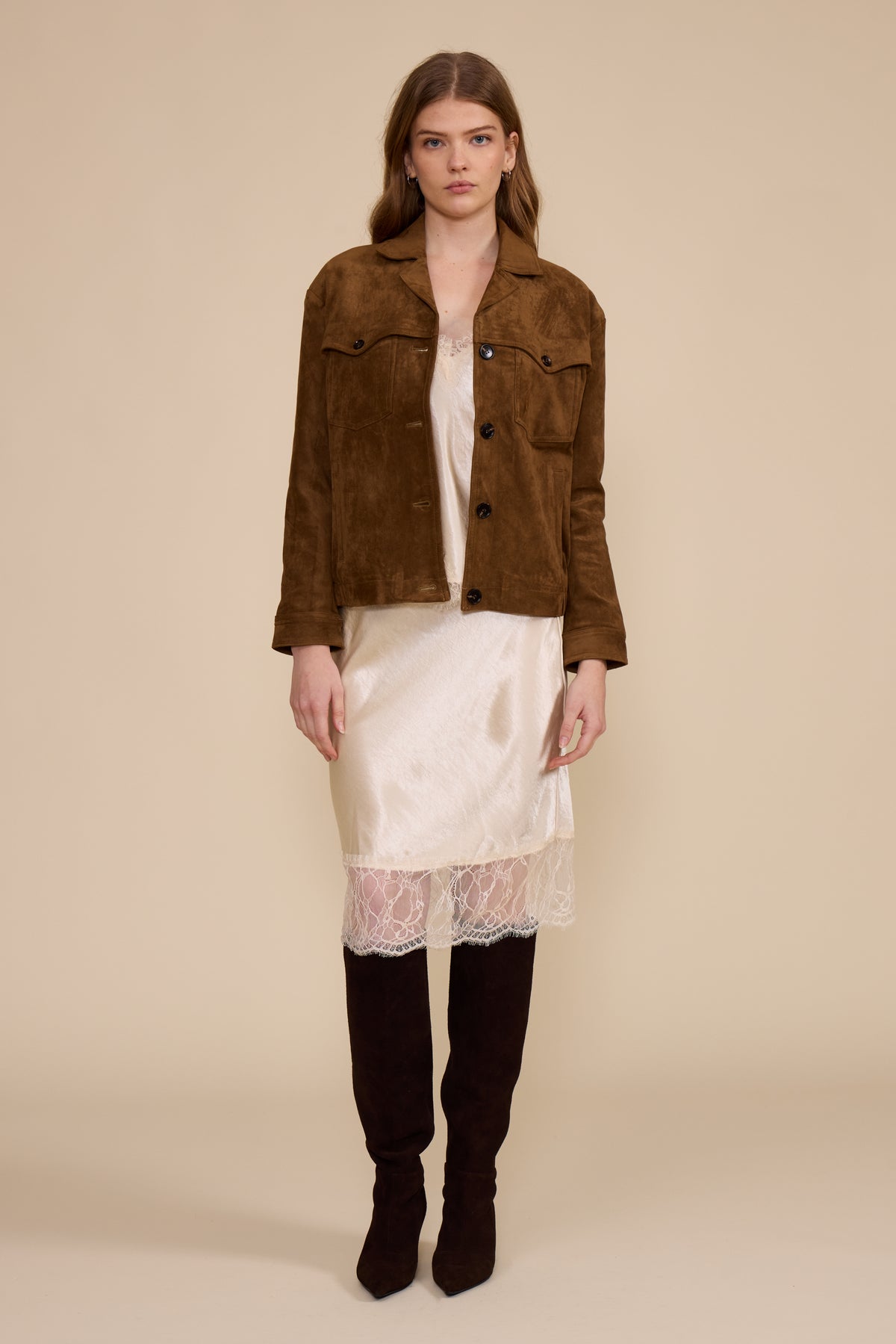 Arlo Lace Trim Midi Skirt - Ivory