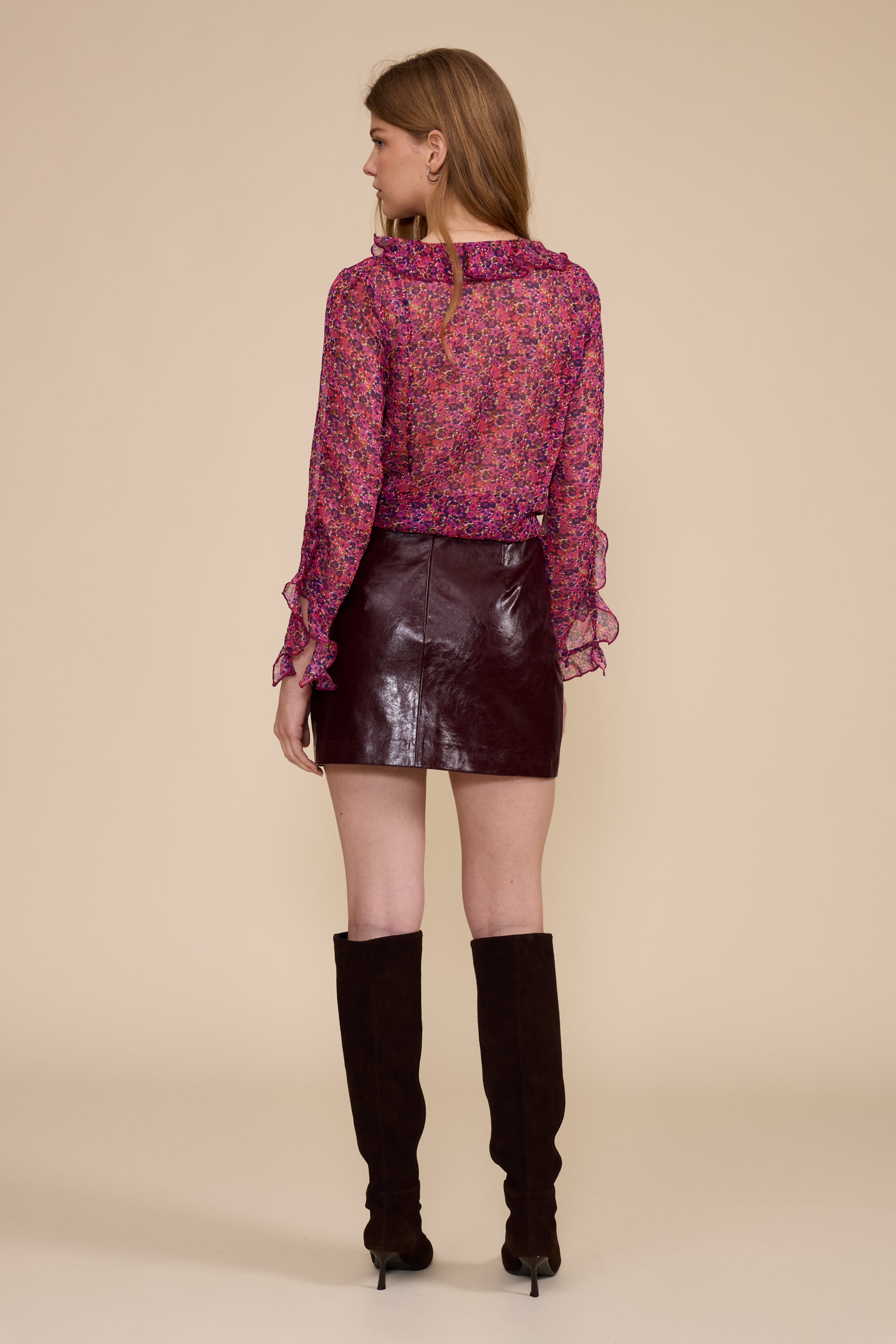 Hart Faux Leather Mini Skirt - Wine