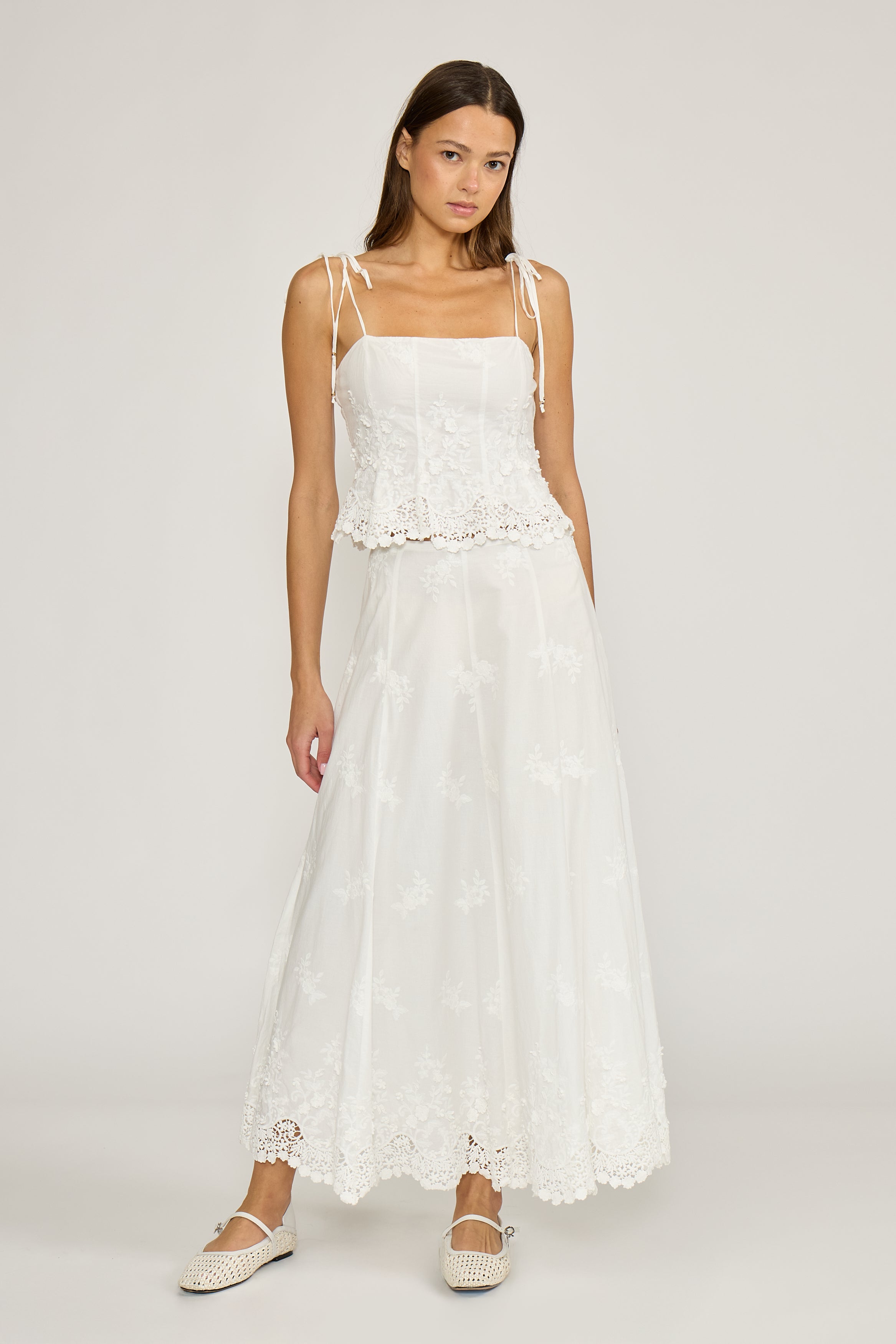 Lucy Paris-Alice Eyelet Top - White