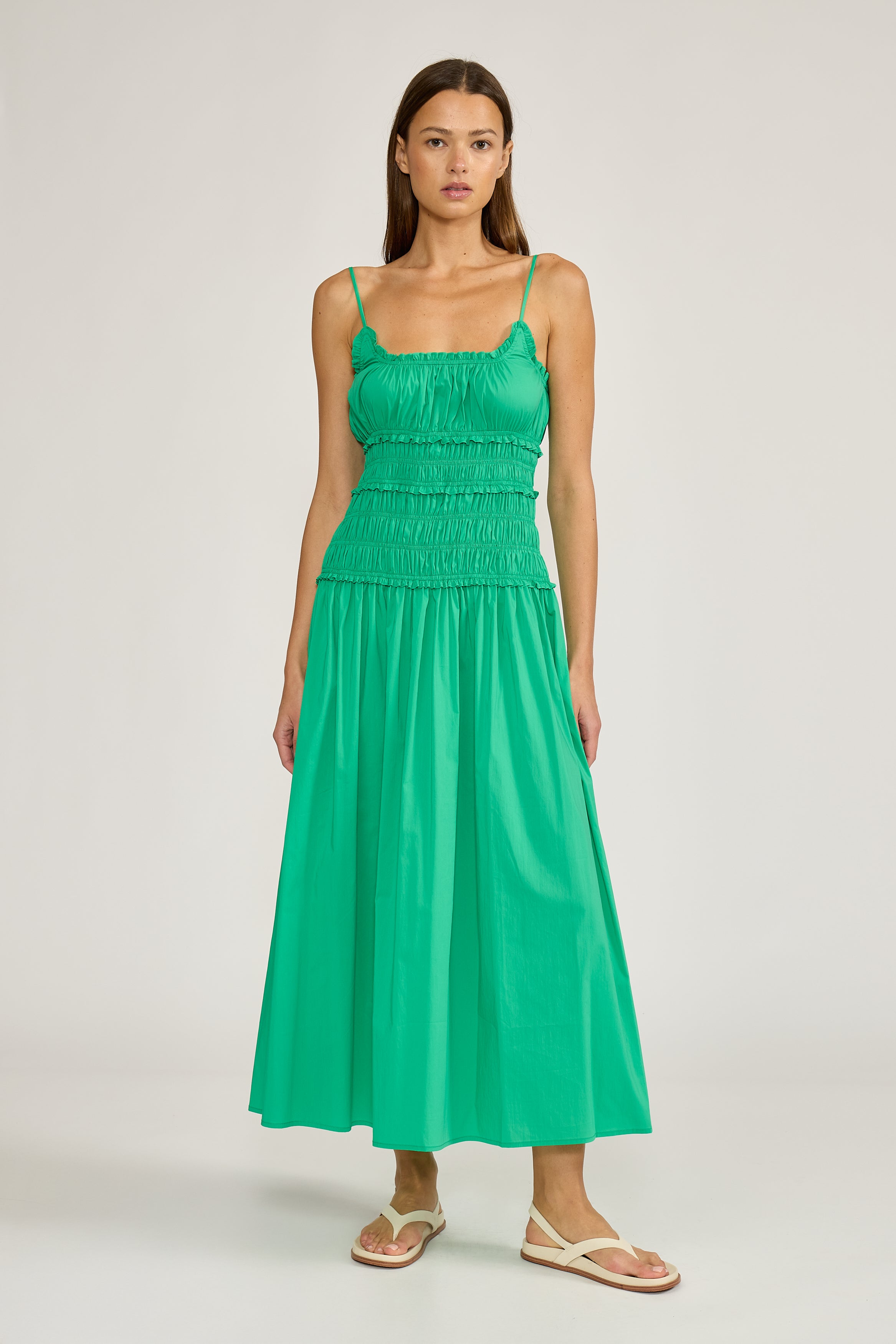 Lucy Paris-Annette Smocked Dress - Green