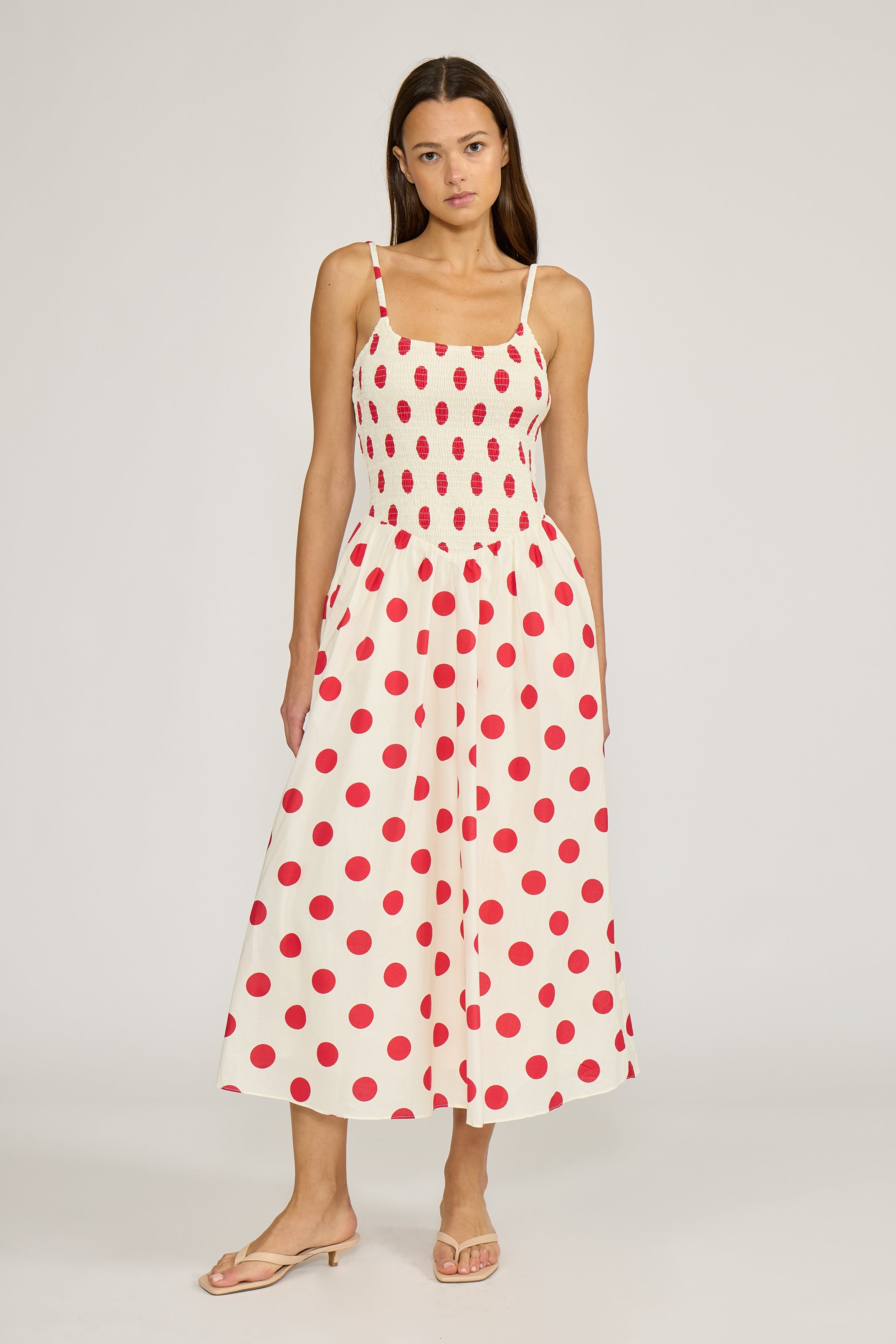 Lucy Paris-Devin Polka Dot Dress - Red Cream