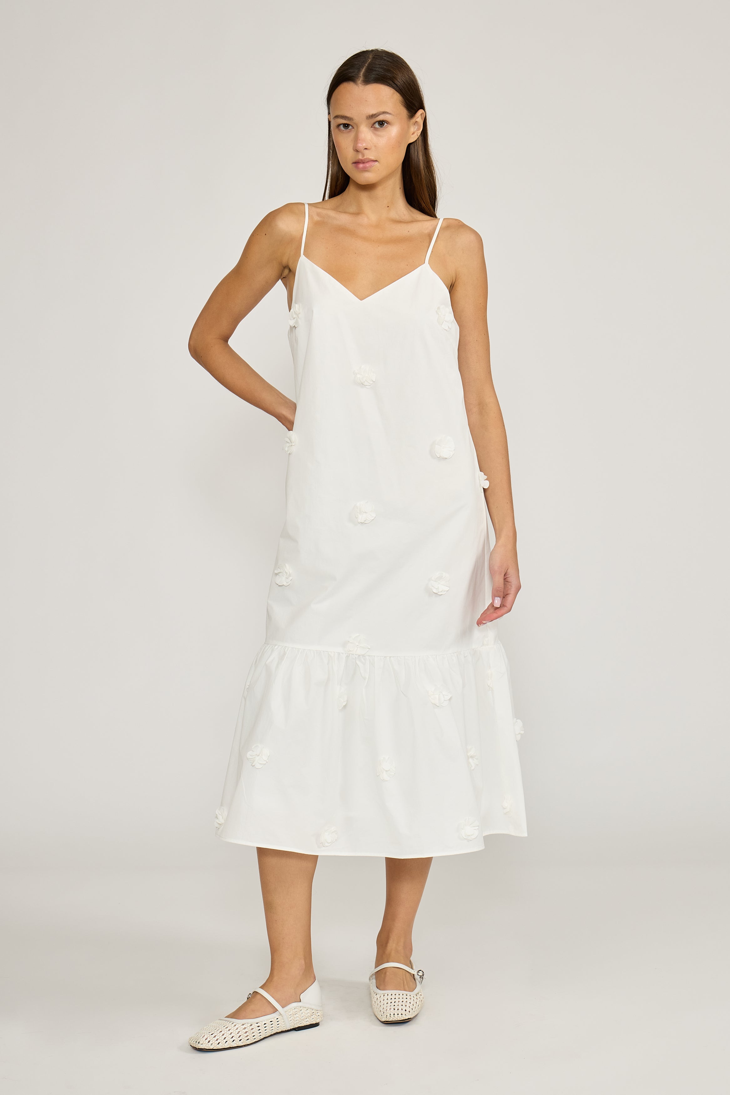 Lucy Paris-Galina Midi Dress - White