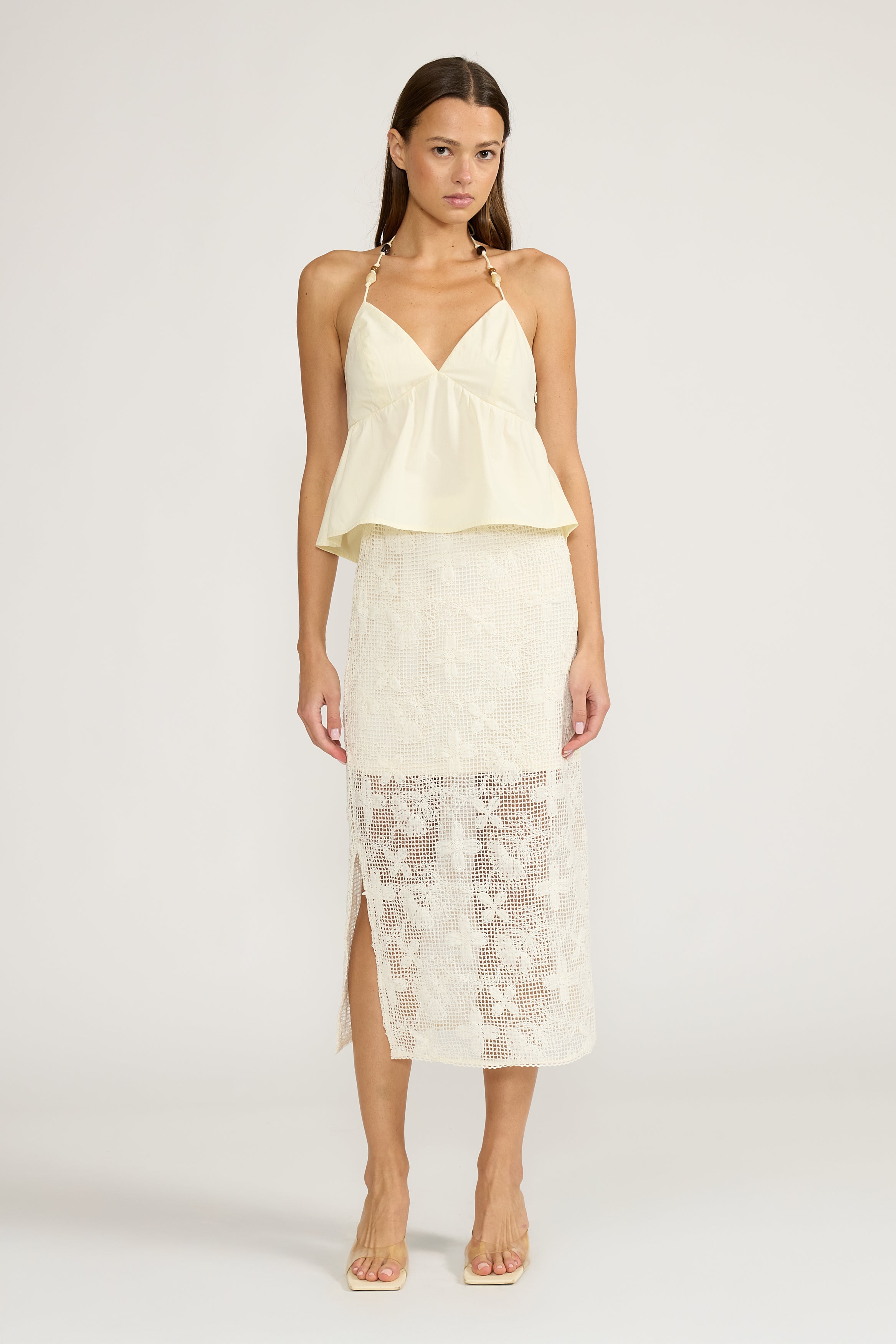 Lucy Paris-Holly Bead Detail Top - Yellow