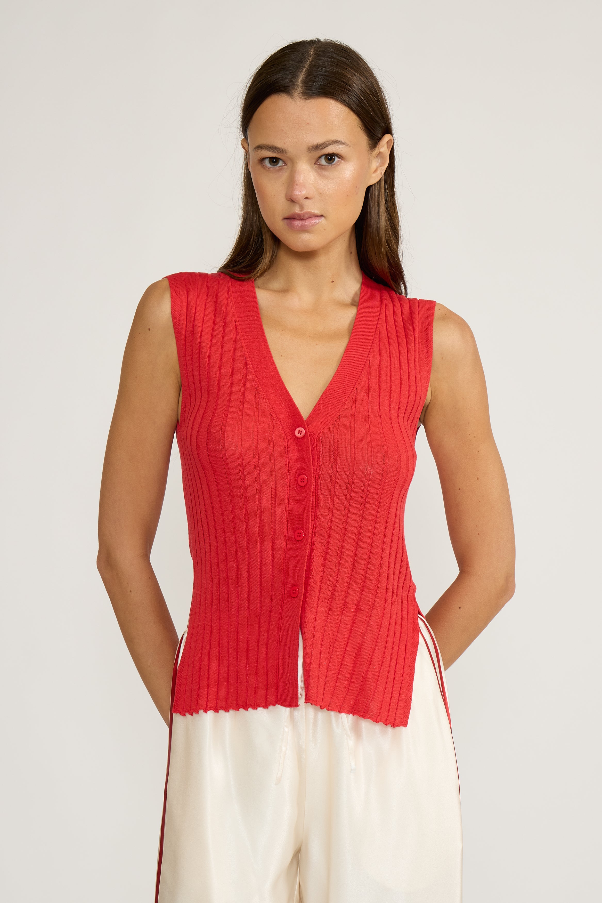 Lucy Paris-Kelly Knit top-Red