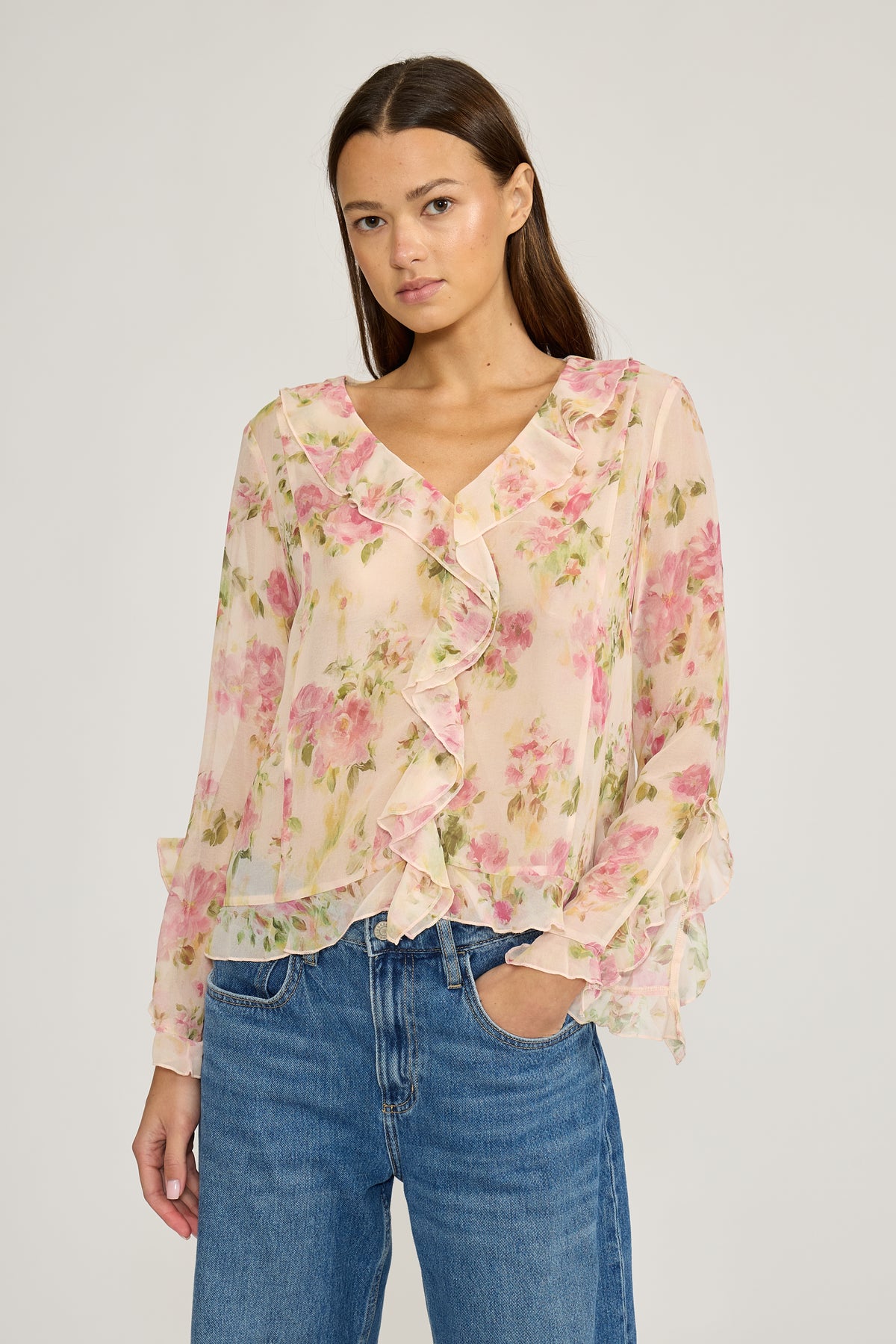 Liza Ruffle Top Floral
