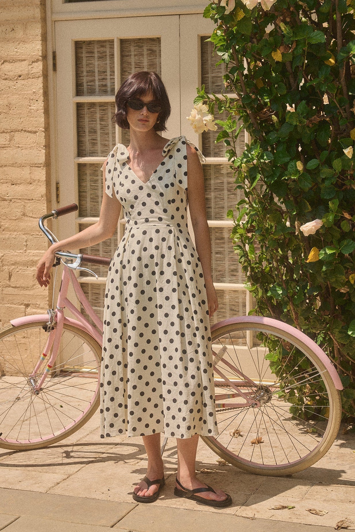 Lucy Paris-Ryleigh Midi Dress - White Black