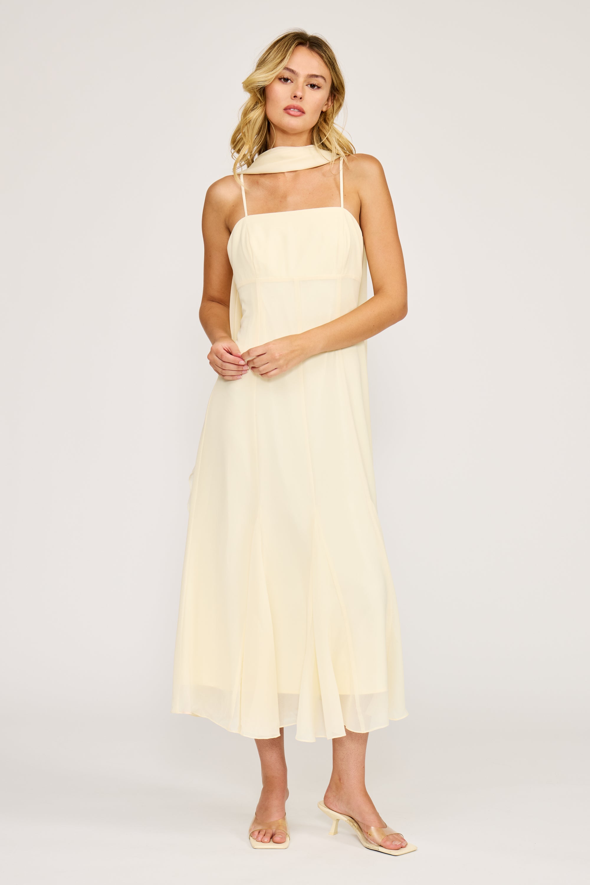 Lucy Paris-Sable Scarf Dress- Yellow