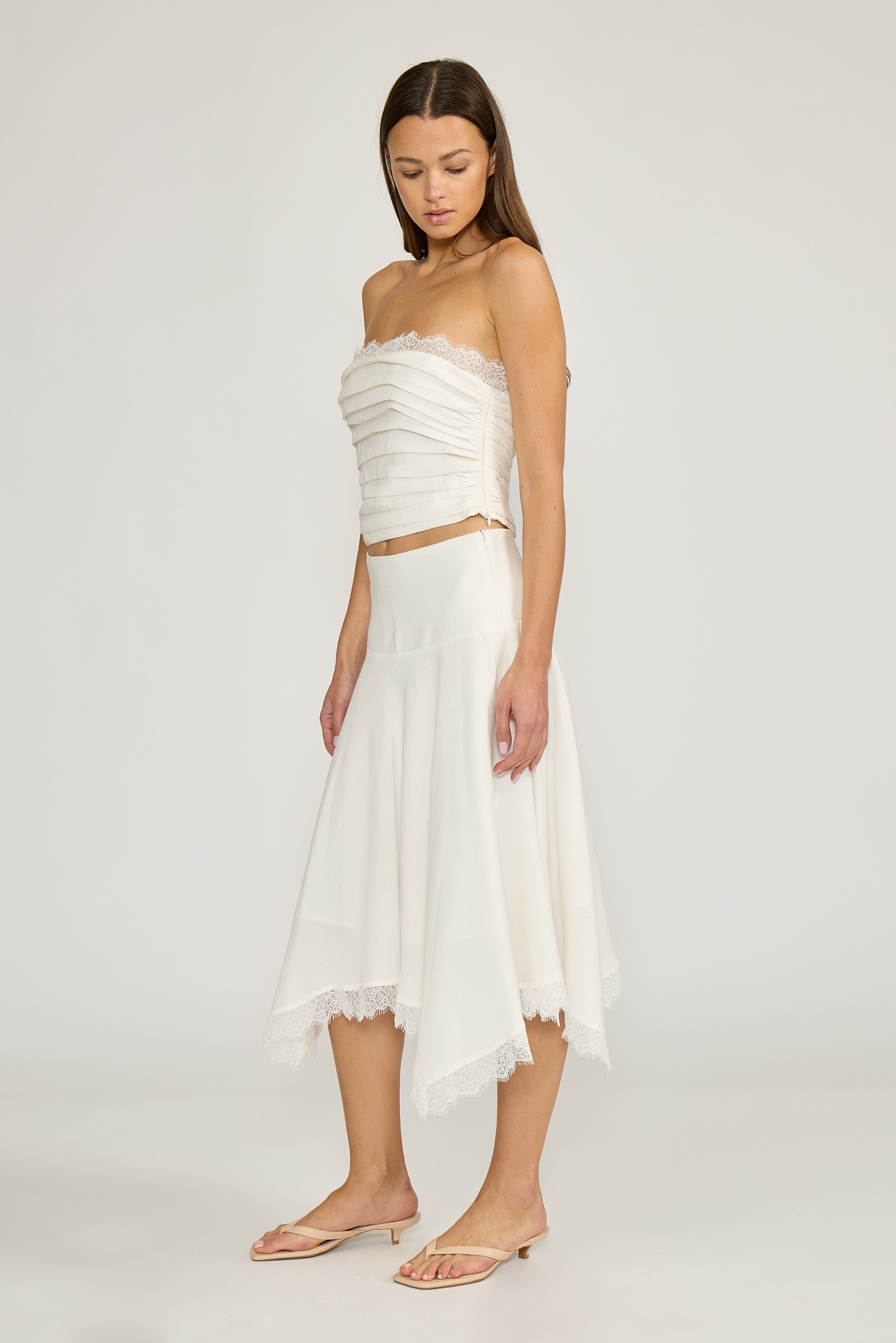 Lucy Paris - Tilly Asymmetrical Skirt - White