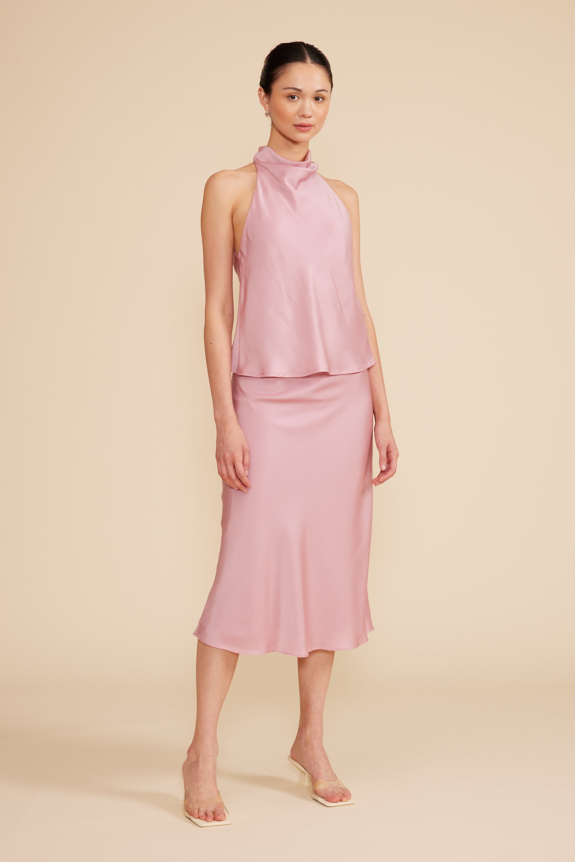 Lucy Paris- Adonia Bias Skirt - Rose Pink