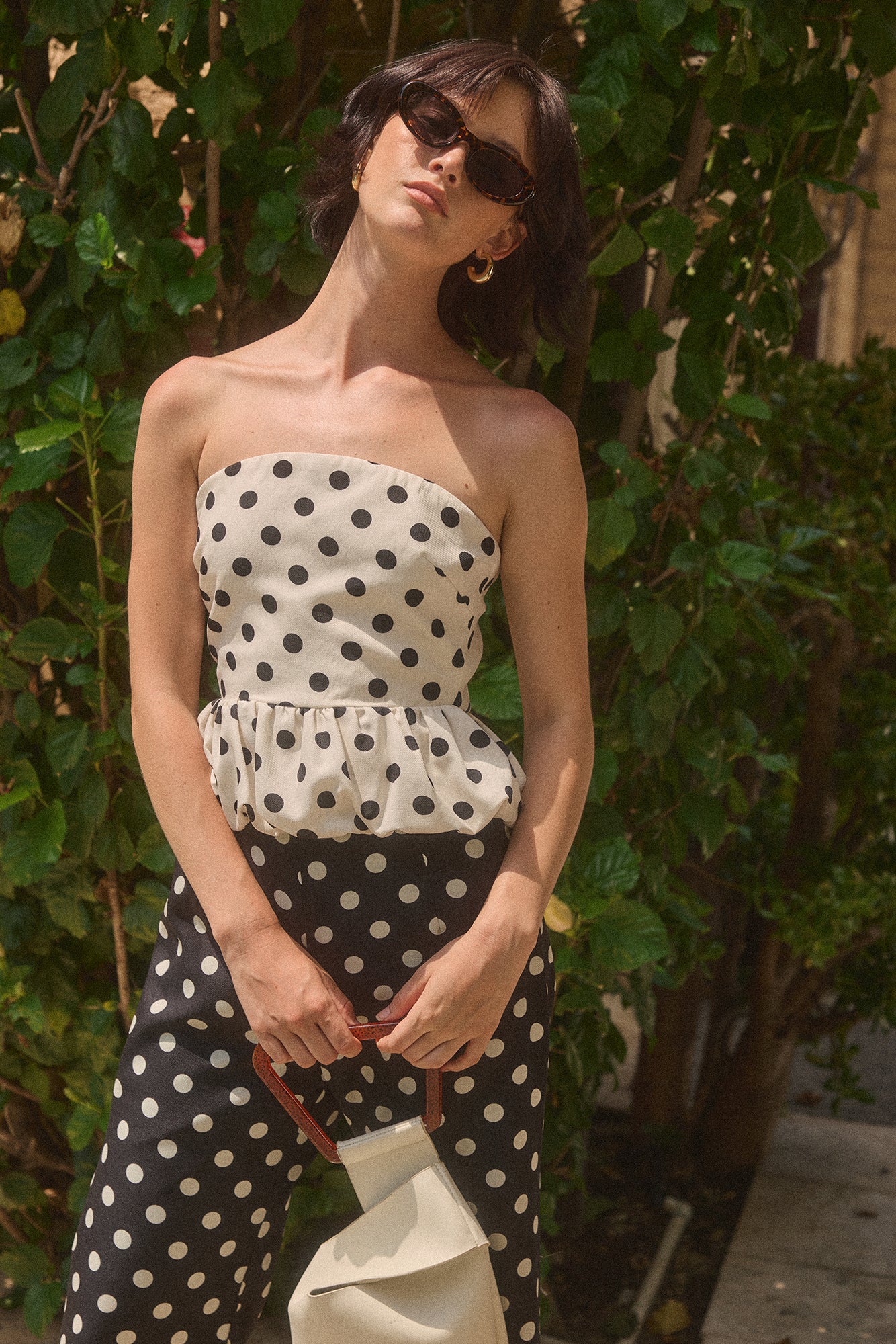 Lucy Paris- Ariana Strapless Top - White Black