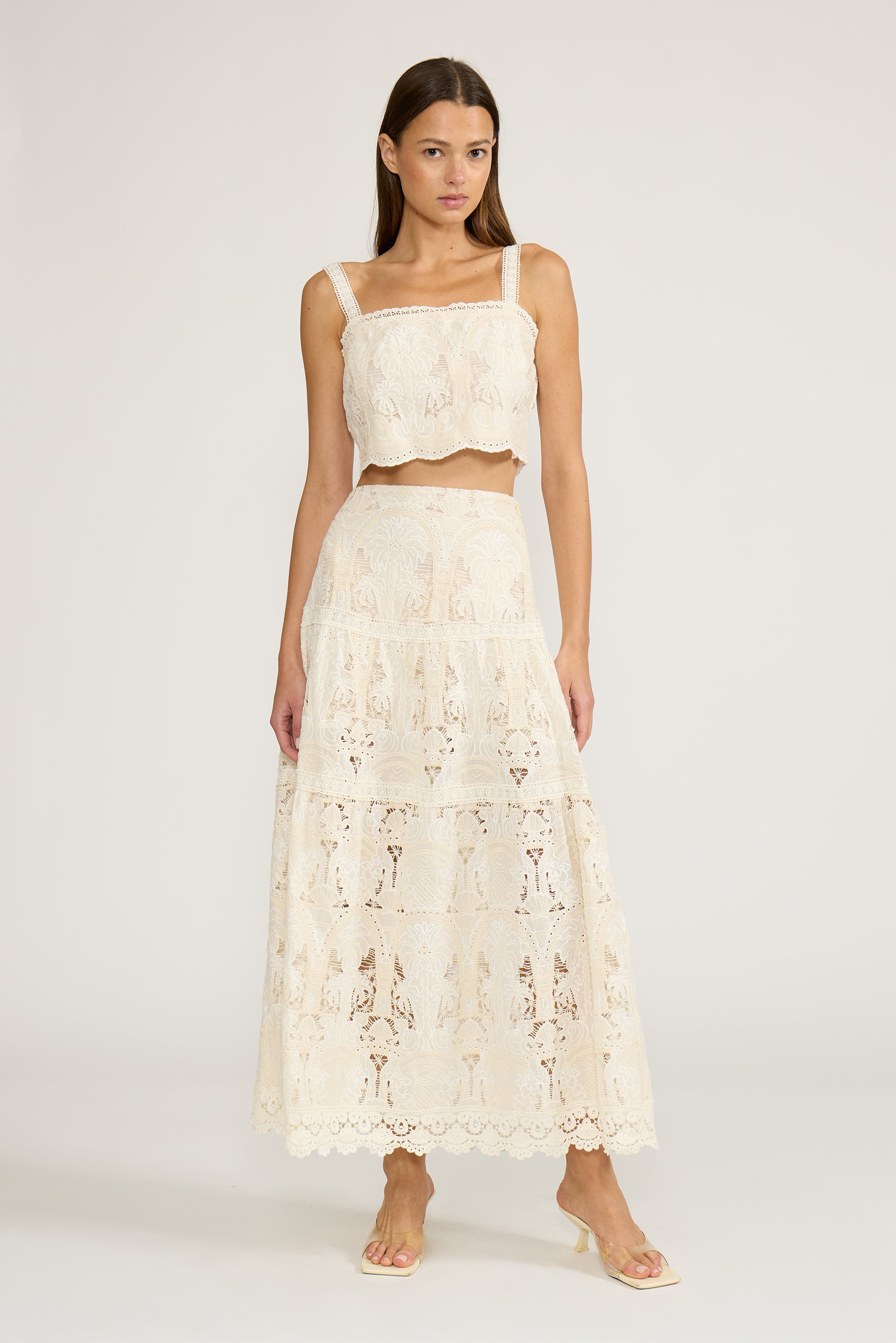 Lucy Paris-Talita Lace Top - Cream