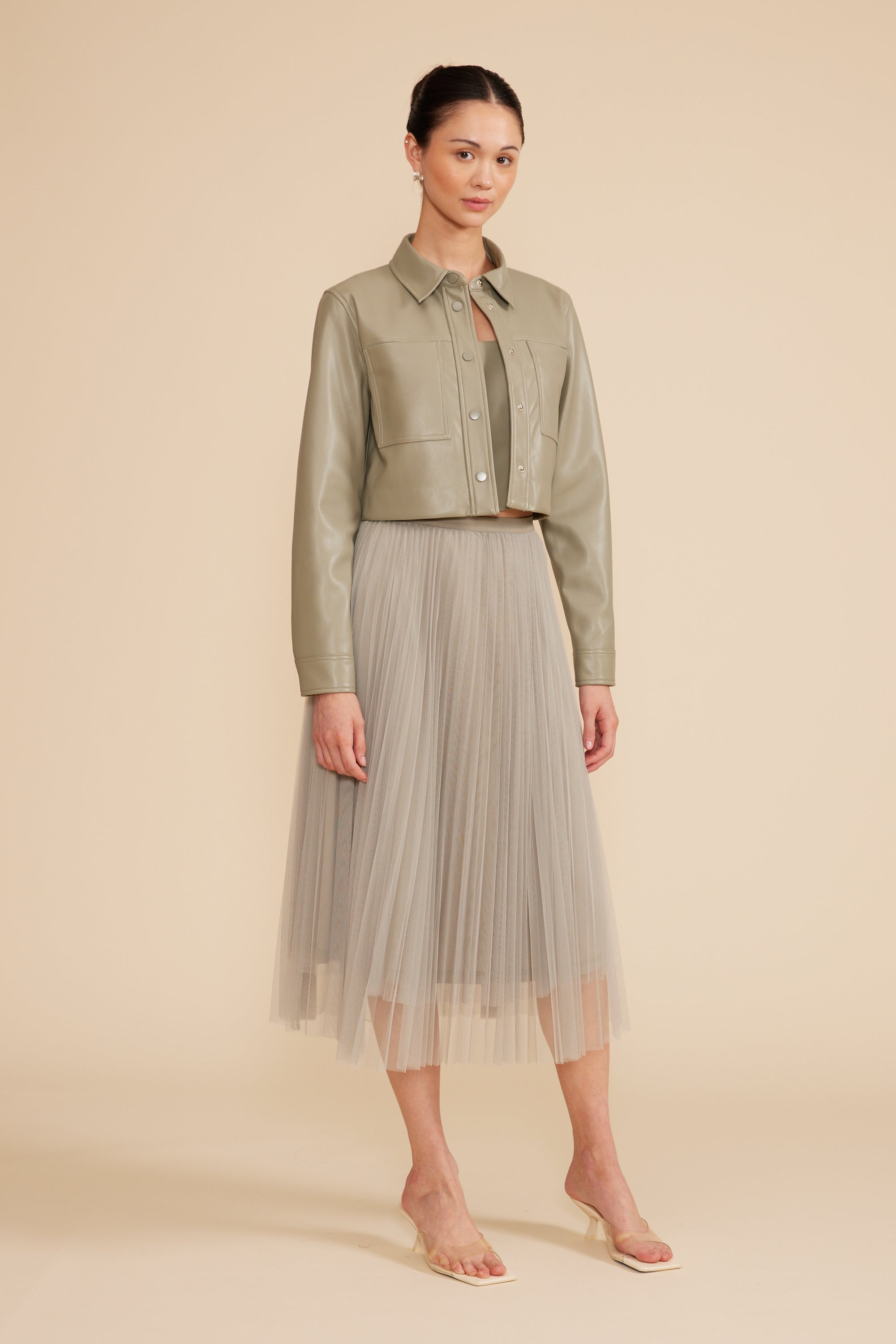 Lucy Paris - Abbott Cropped Jacket - Sage