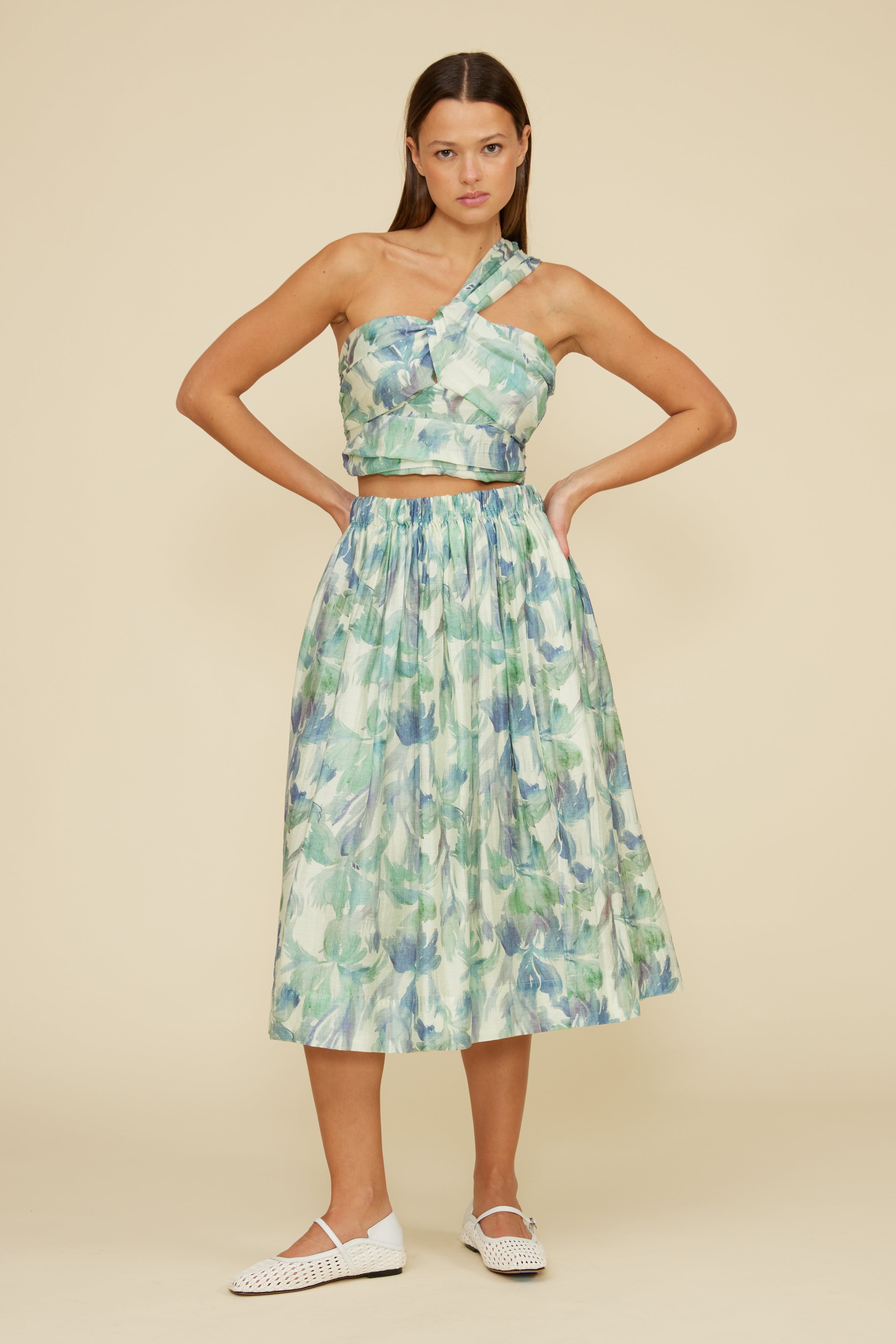 Lucy Paris - Amari Mid Skirt - Blue Turquoise