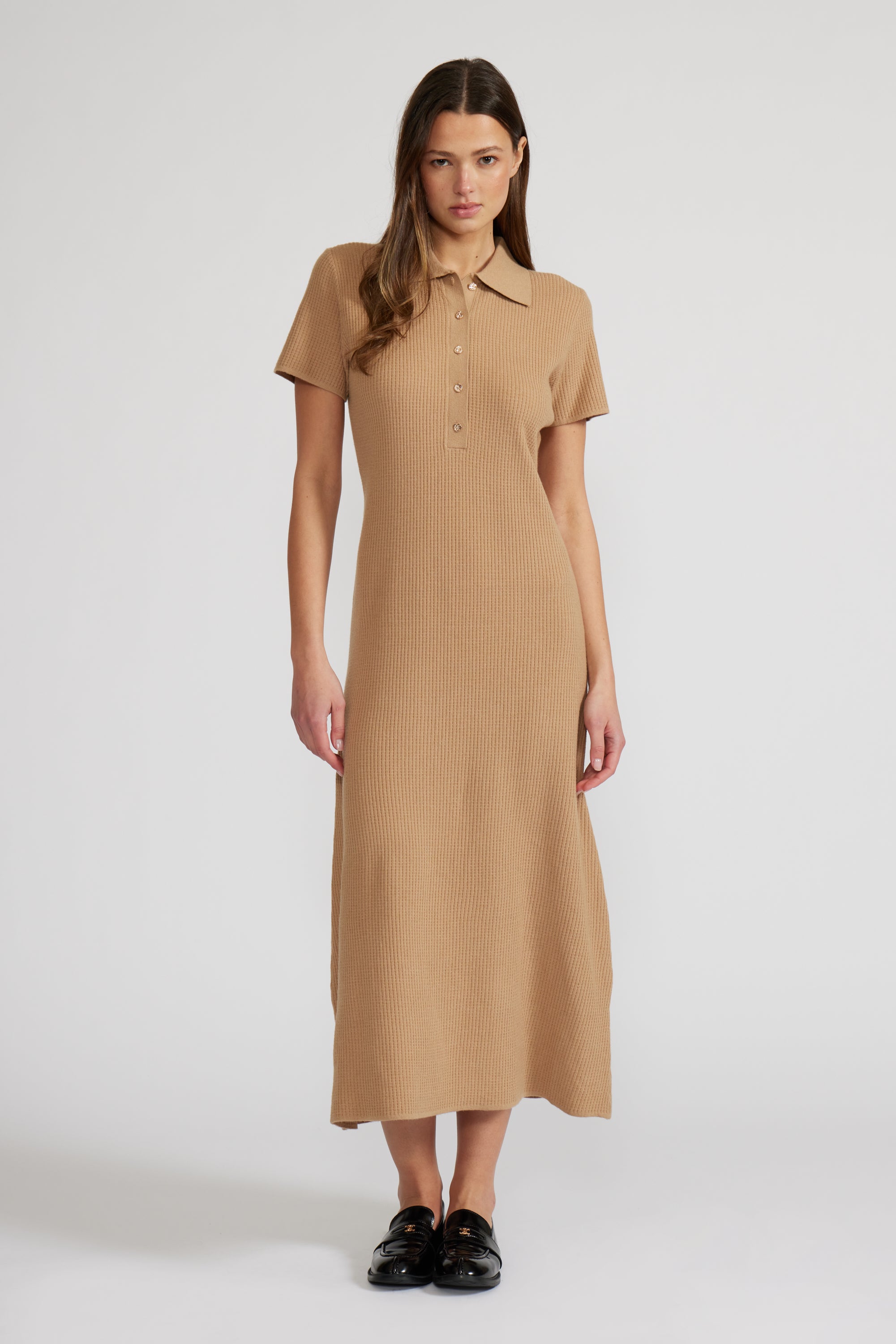 Lucy Paris - Arden Polo Dress - Tan