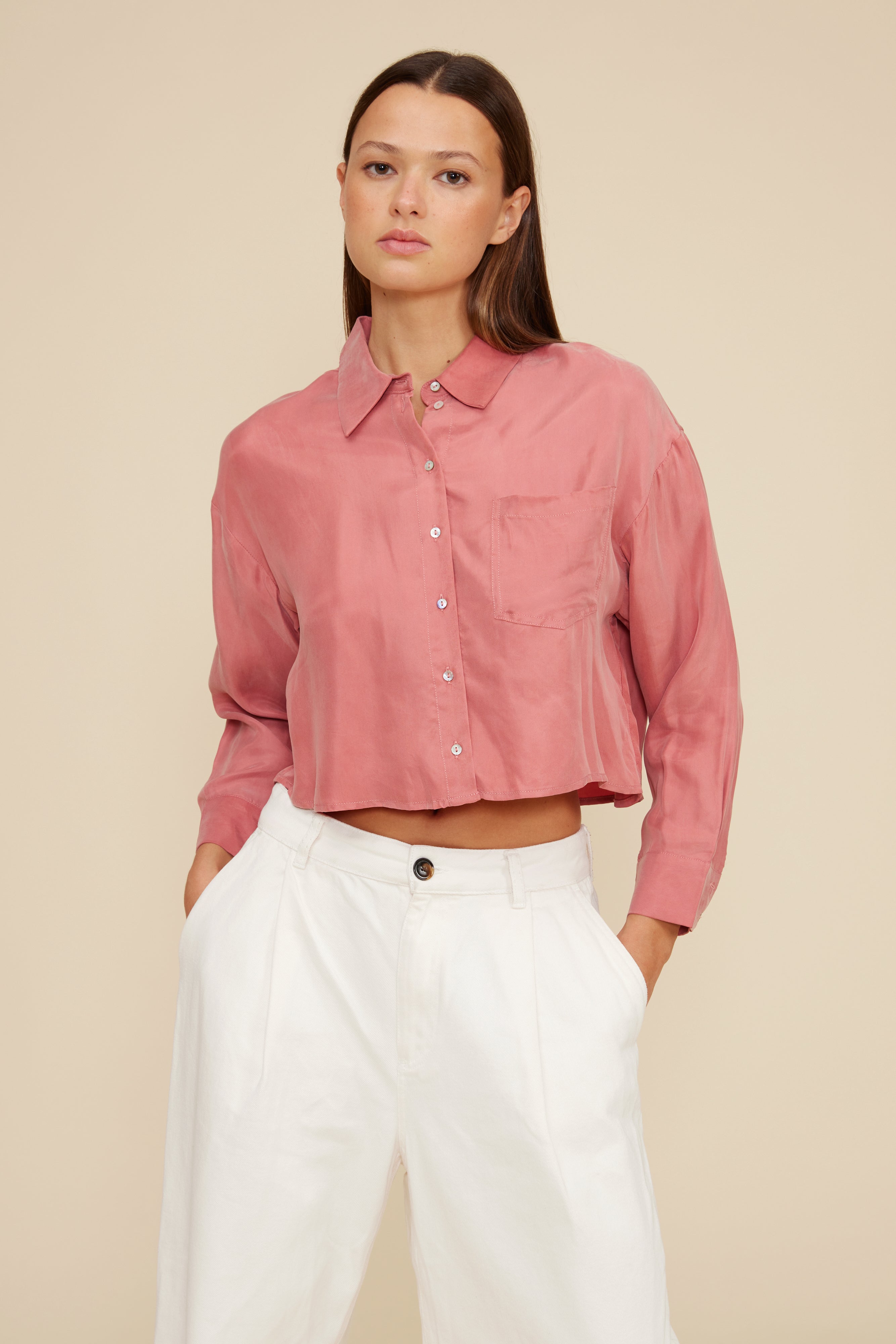 Lucy Paris - Baker Cargo Top - Dusty Rose