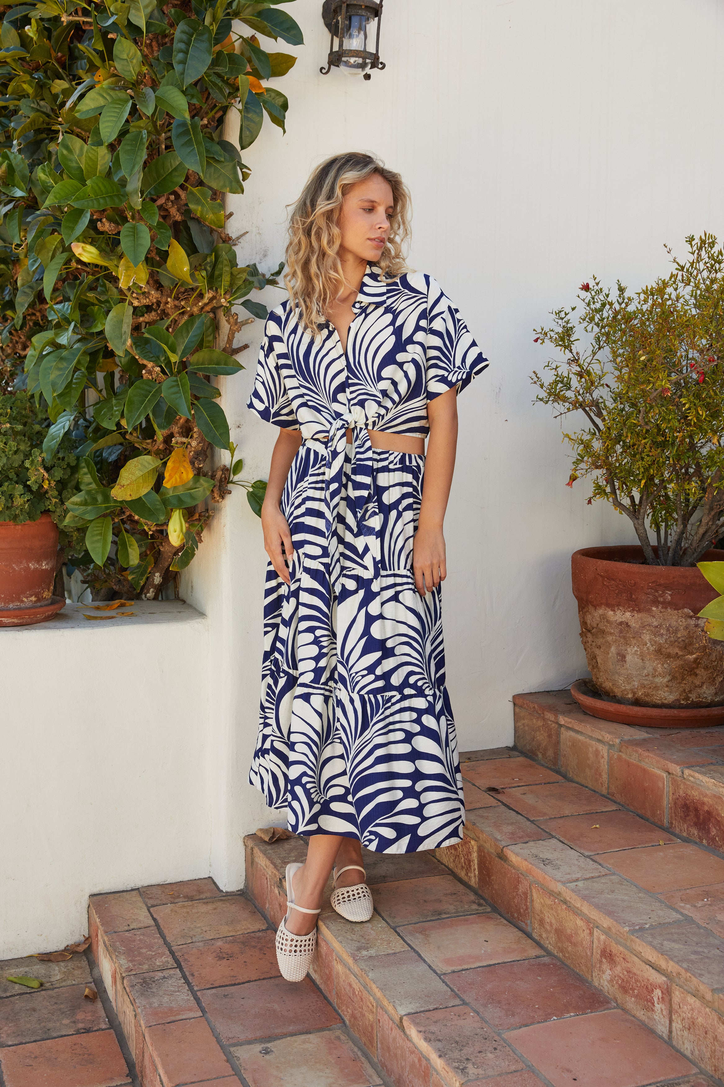 Lucy Paris - Bloom Midi Skirt - Navy