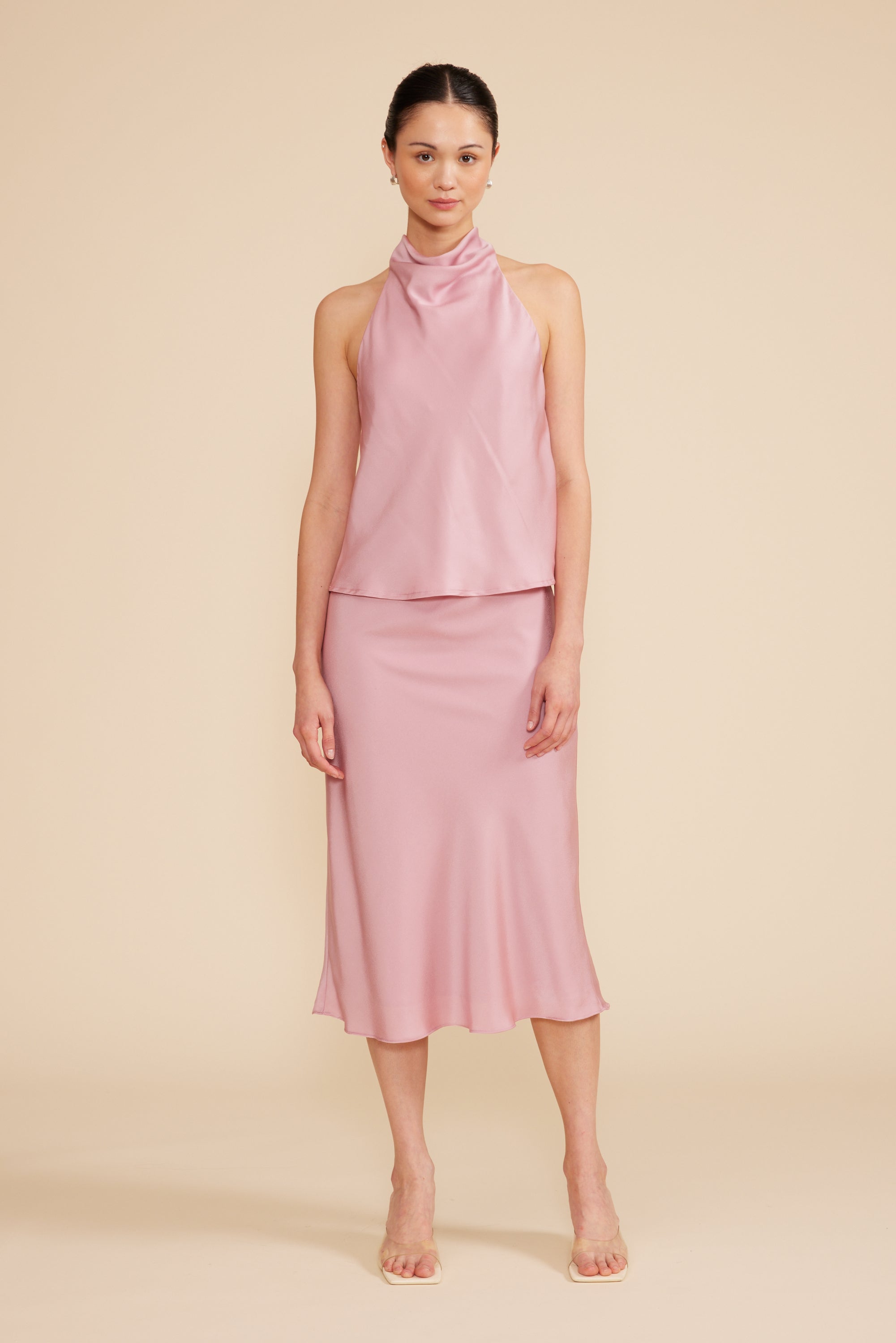 Lucy Paris - Bowie Cowl Neck Top - Rose Pink