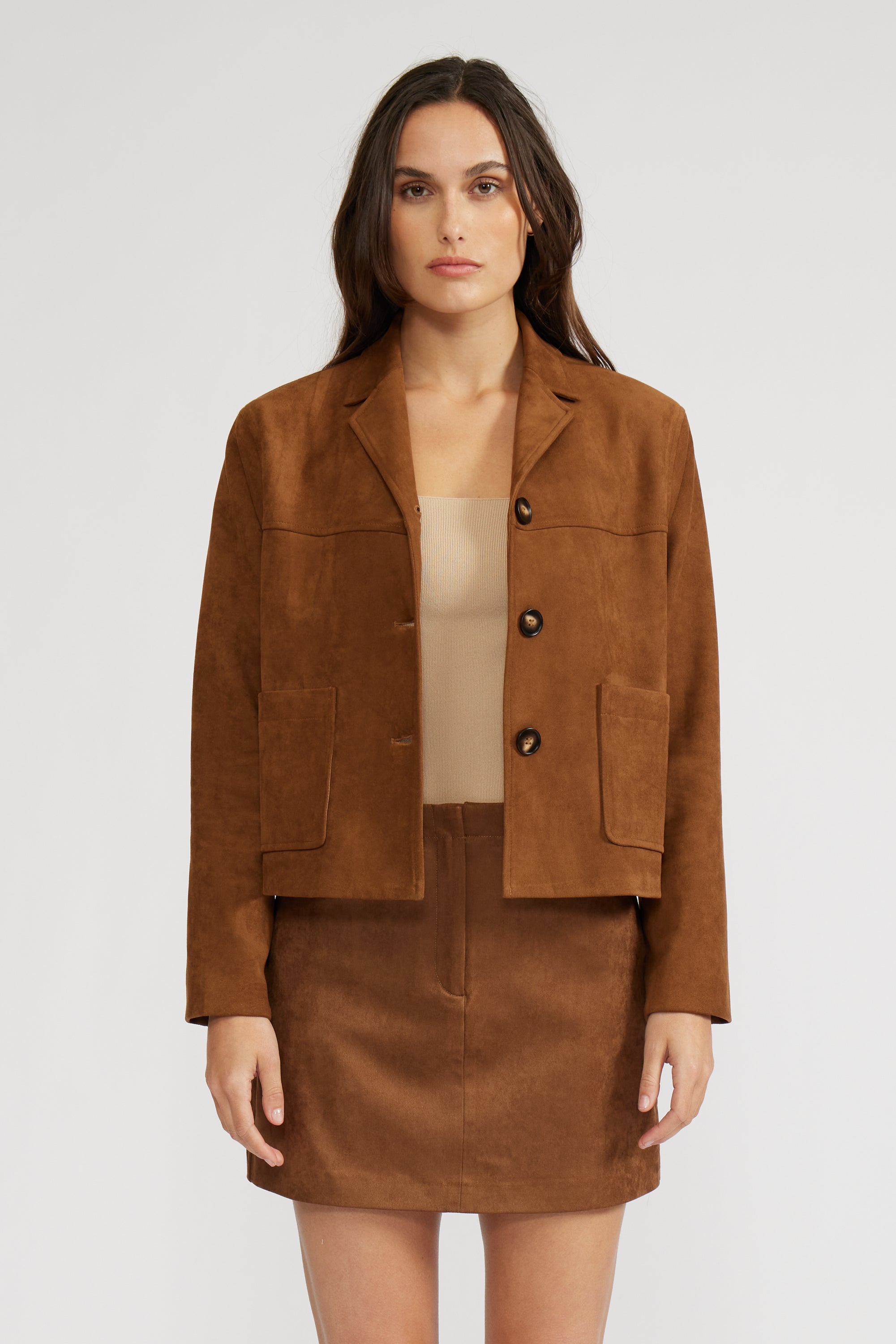 Lucy Paris - Brent Suede Jacket - Toffee