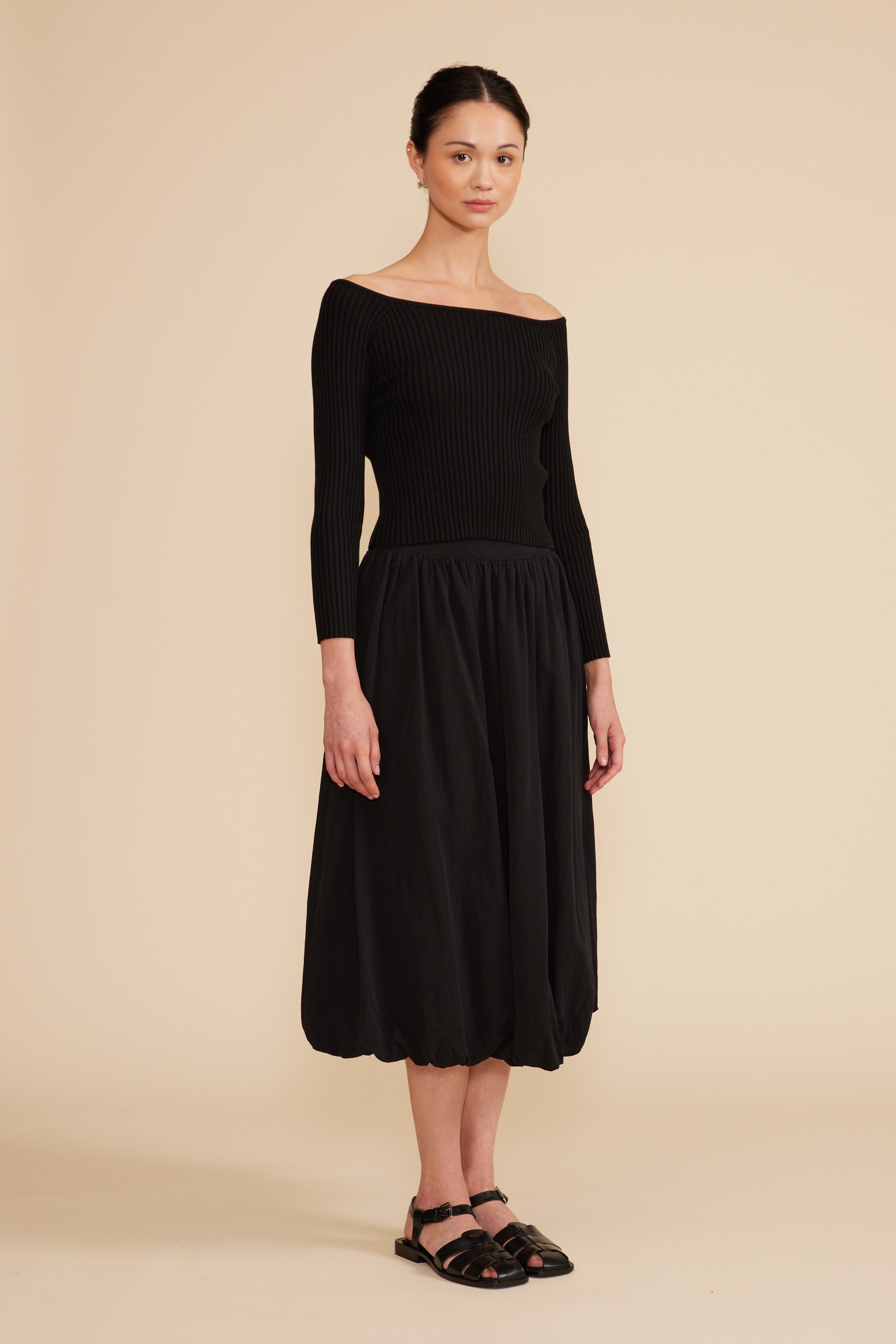Lucy Paris - Bubble Midi Skirt - Black