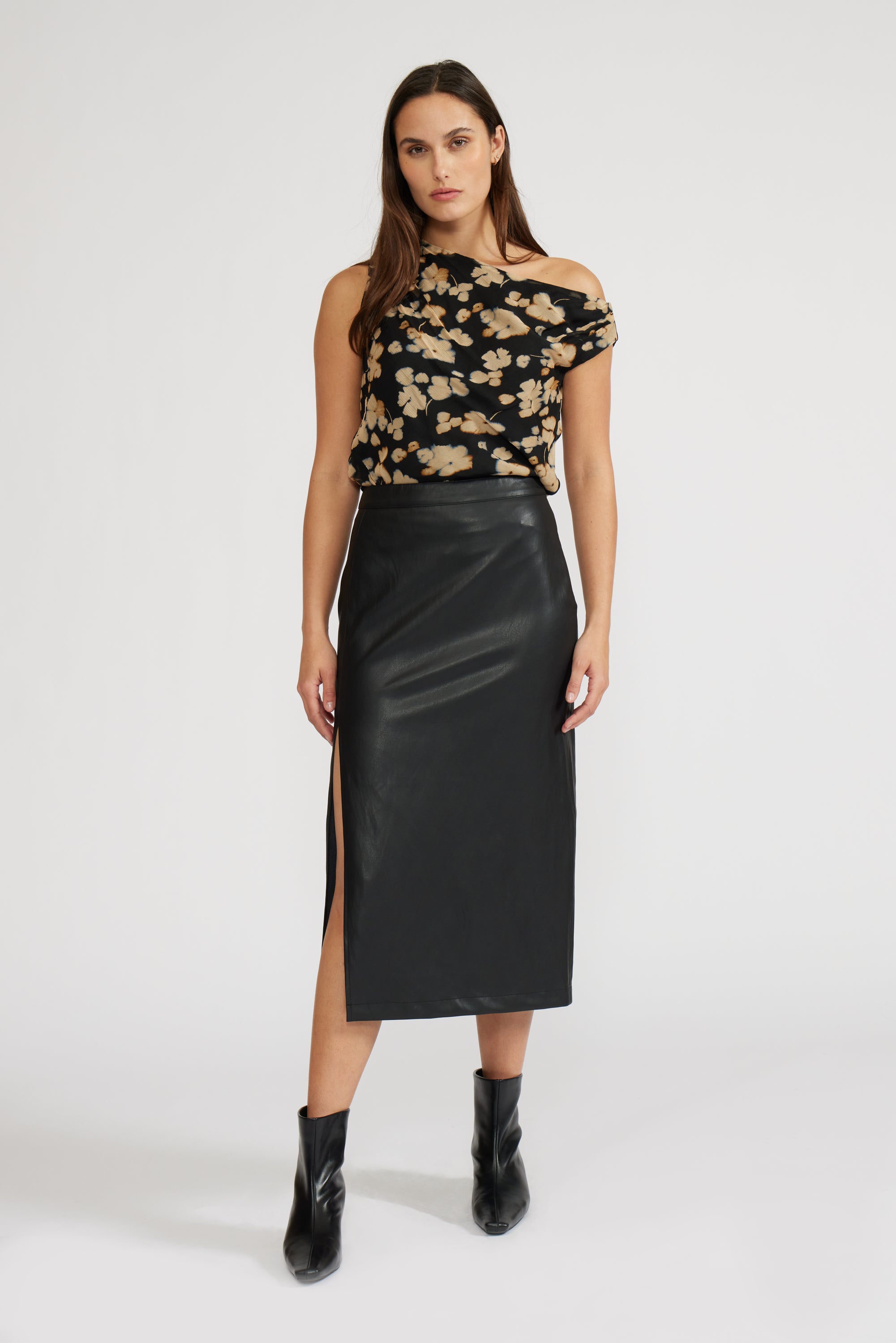 Lucy Paris - Cade Leather Skirt - Black