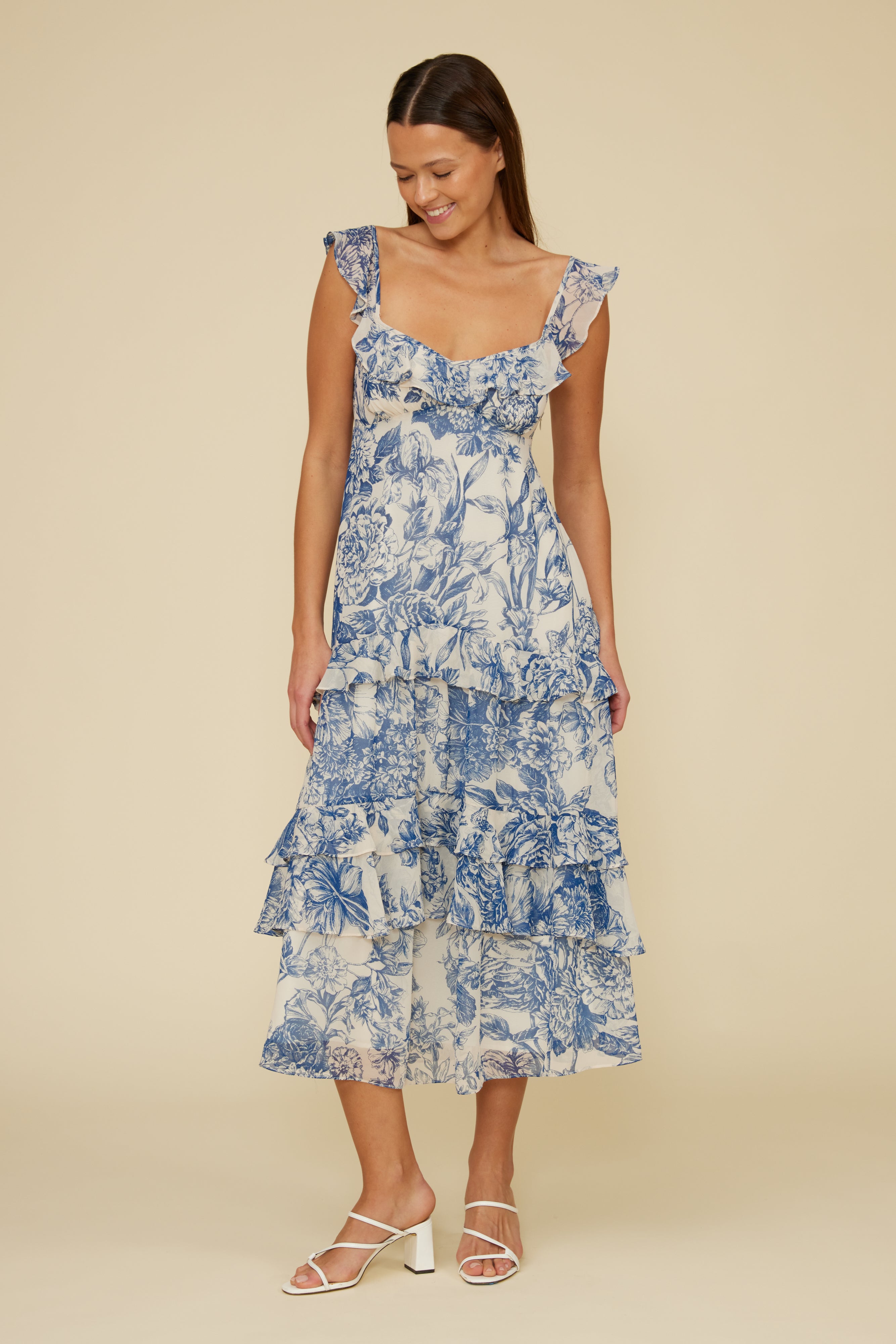 Lucy Paris - Cassandra Tiered Dress - Blue