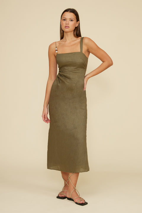 Lucy Paris - Fallon Dress - Olive Small