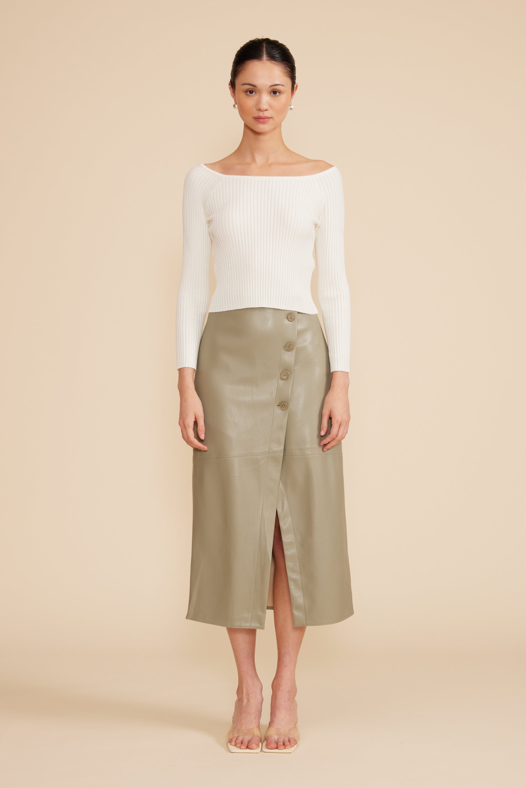 Lucy Paris - Francisco Midi Skirt - Sage