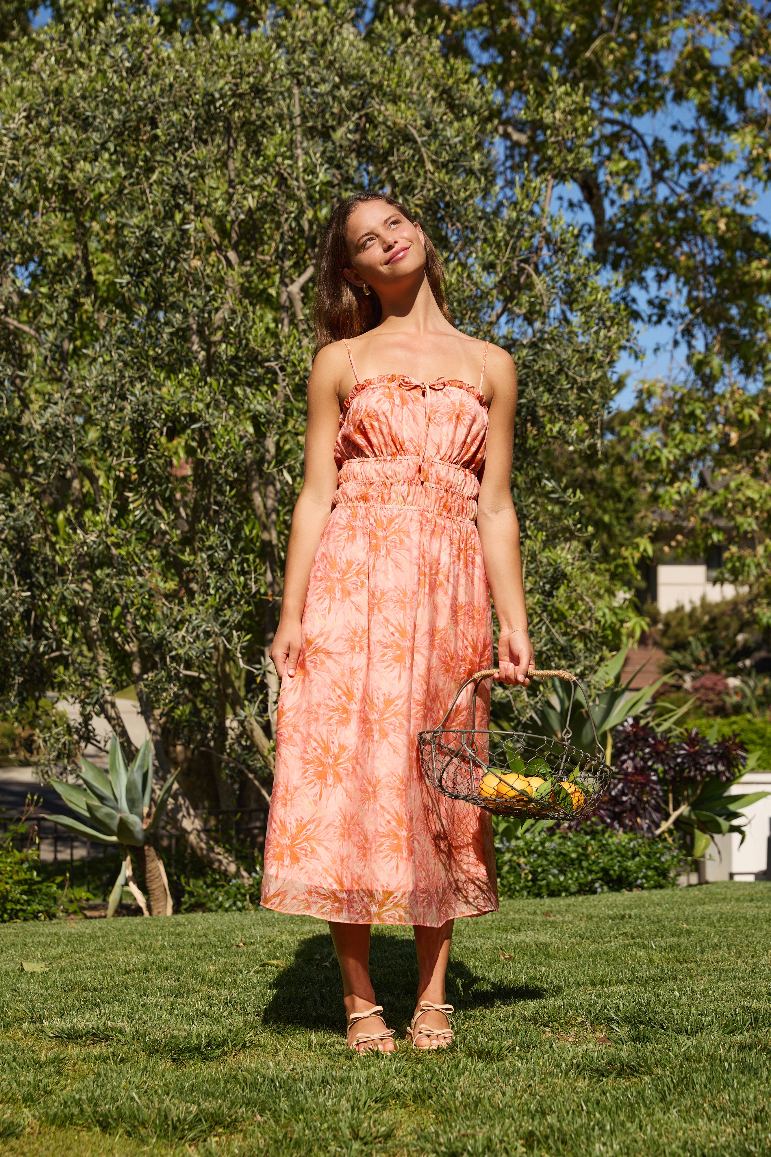 Lucy Paris - Goldie Midi Dress - Coral