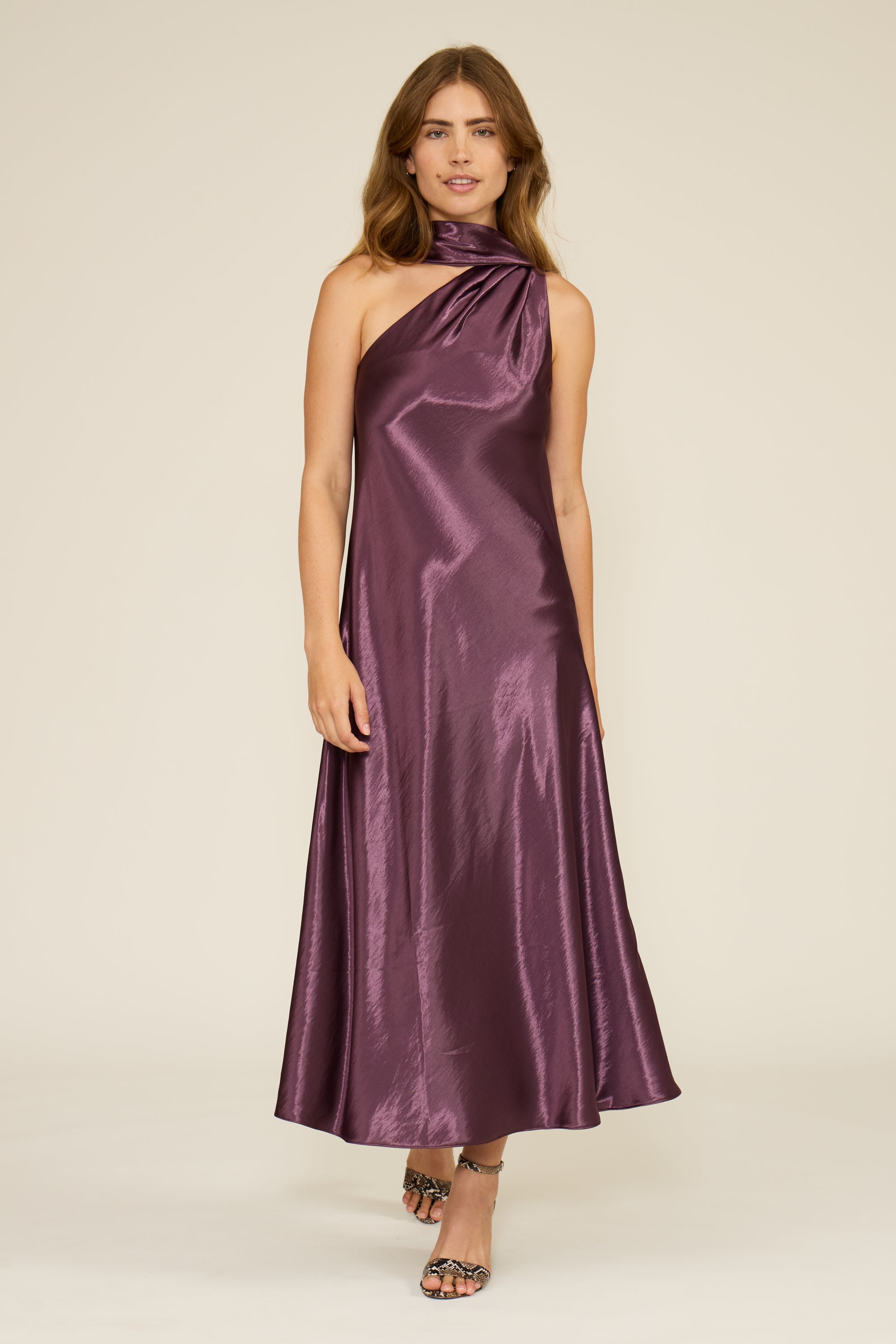 Lucy Paris - Hunter Maxi Scarf Dress - Plum